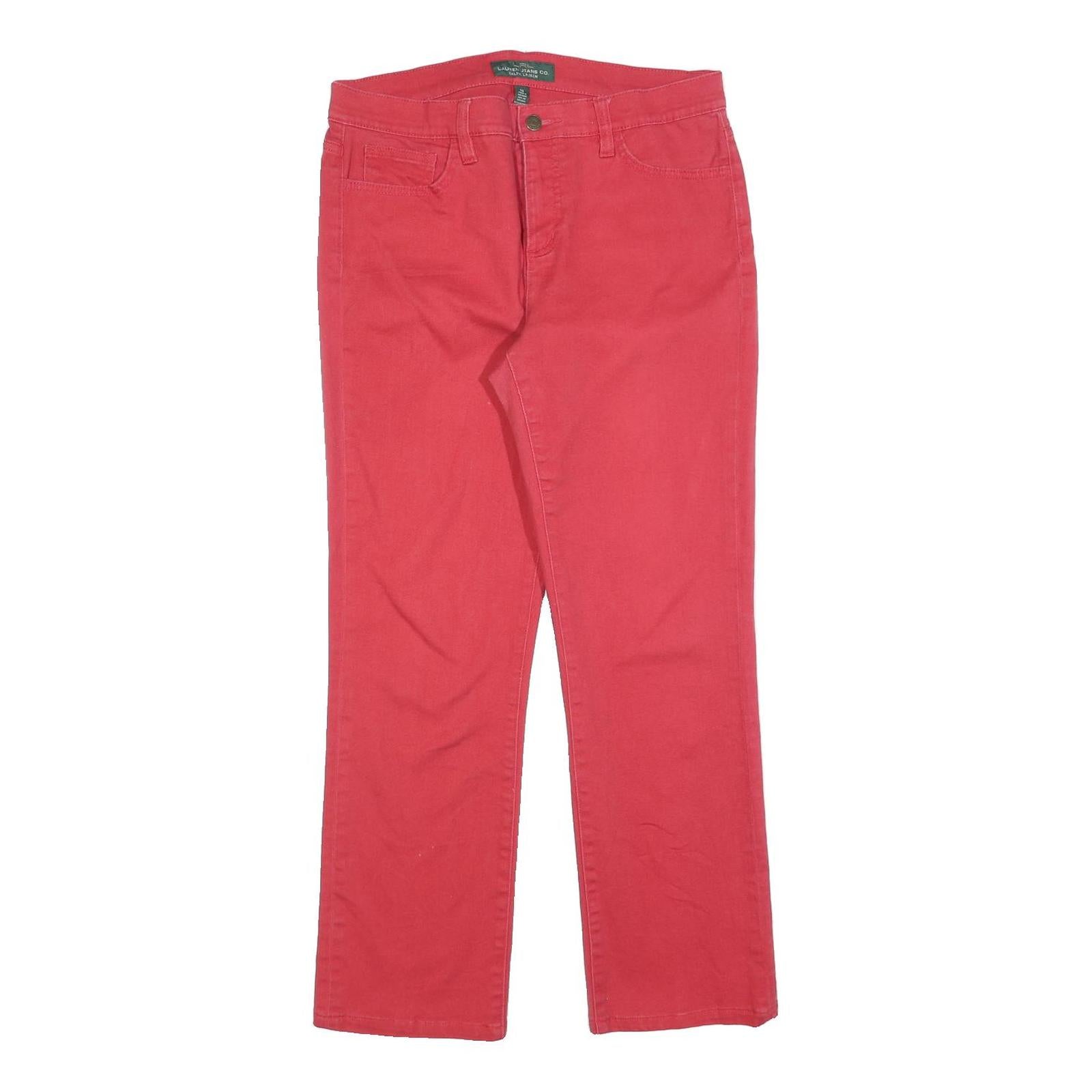 LAUREN RALPH LAUREN Womens Jeans Red Regular Straight Denim W32 L28 Comfortable Refurbished - N/A refurbished available on Cerqular