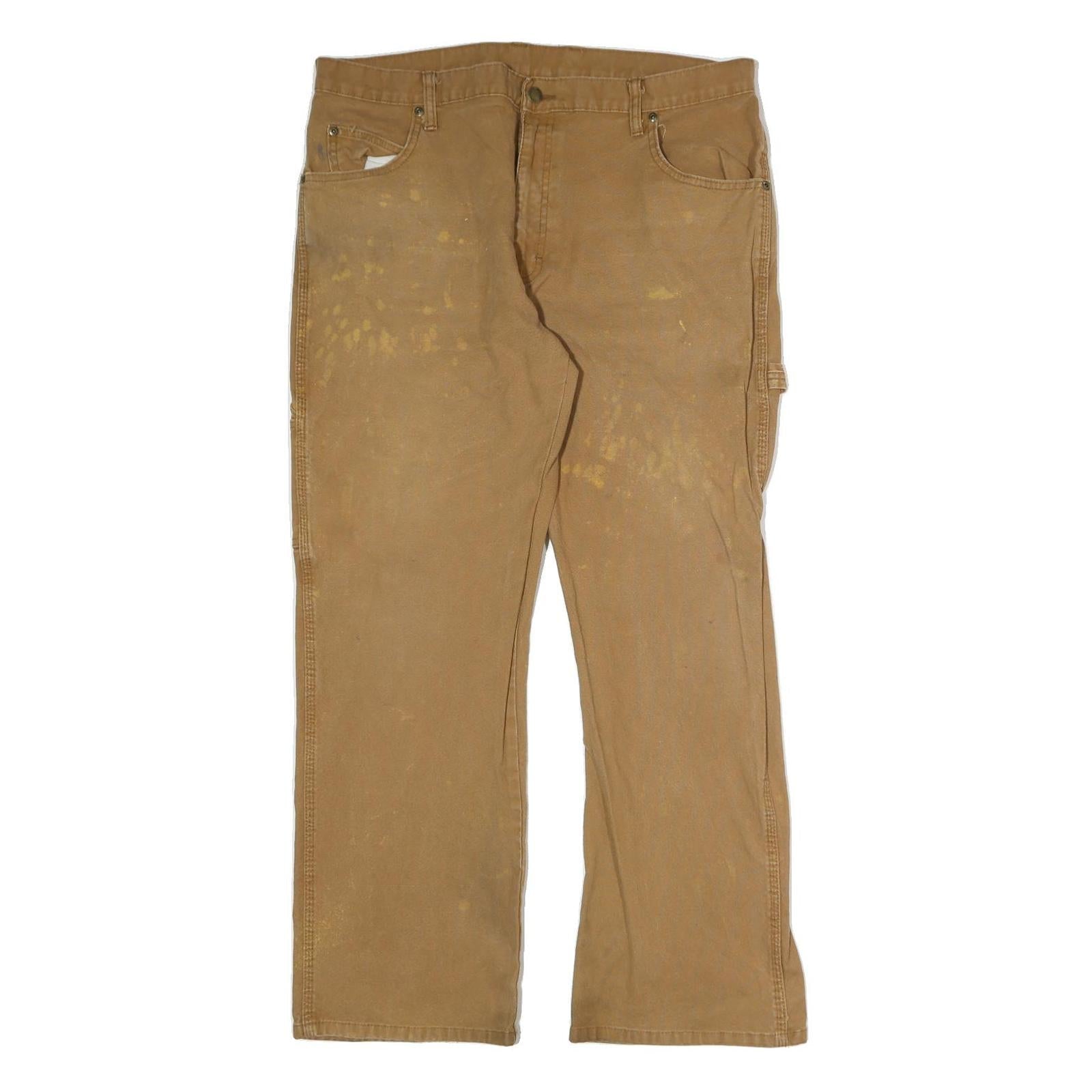 DICKIES Mens Cotton Regular Straight Brown Workwear Trousers W36 L30 Refurbished - N/A refurbished available on Cerqular