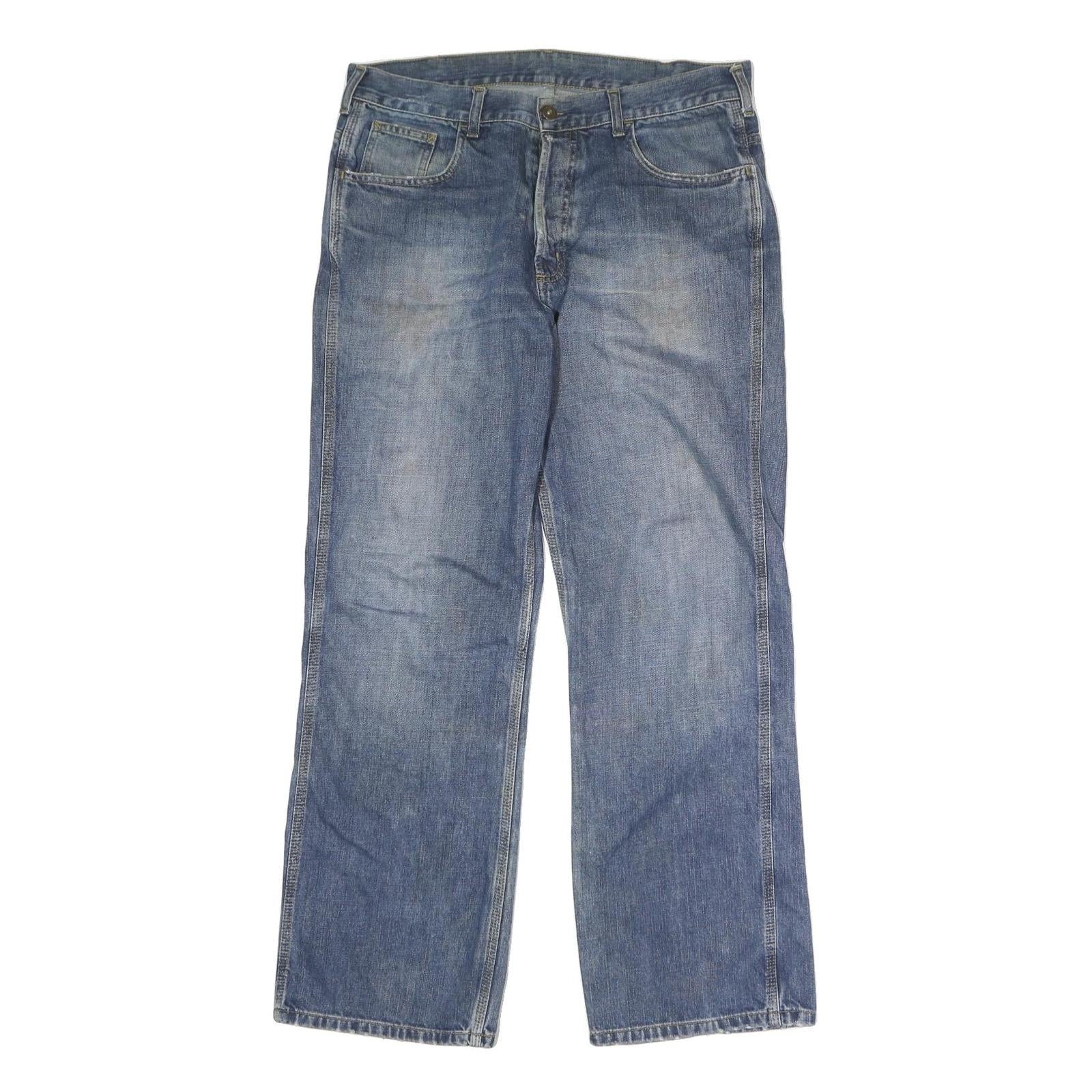 CARHARTT Mens Jeans Blue Regular Straight Denim Medium W34 L30 Classic Zip Refurbished - N/A refurbished available on Cerqular