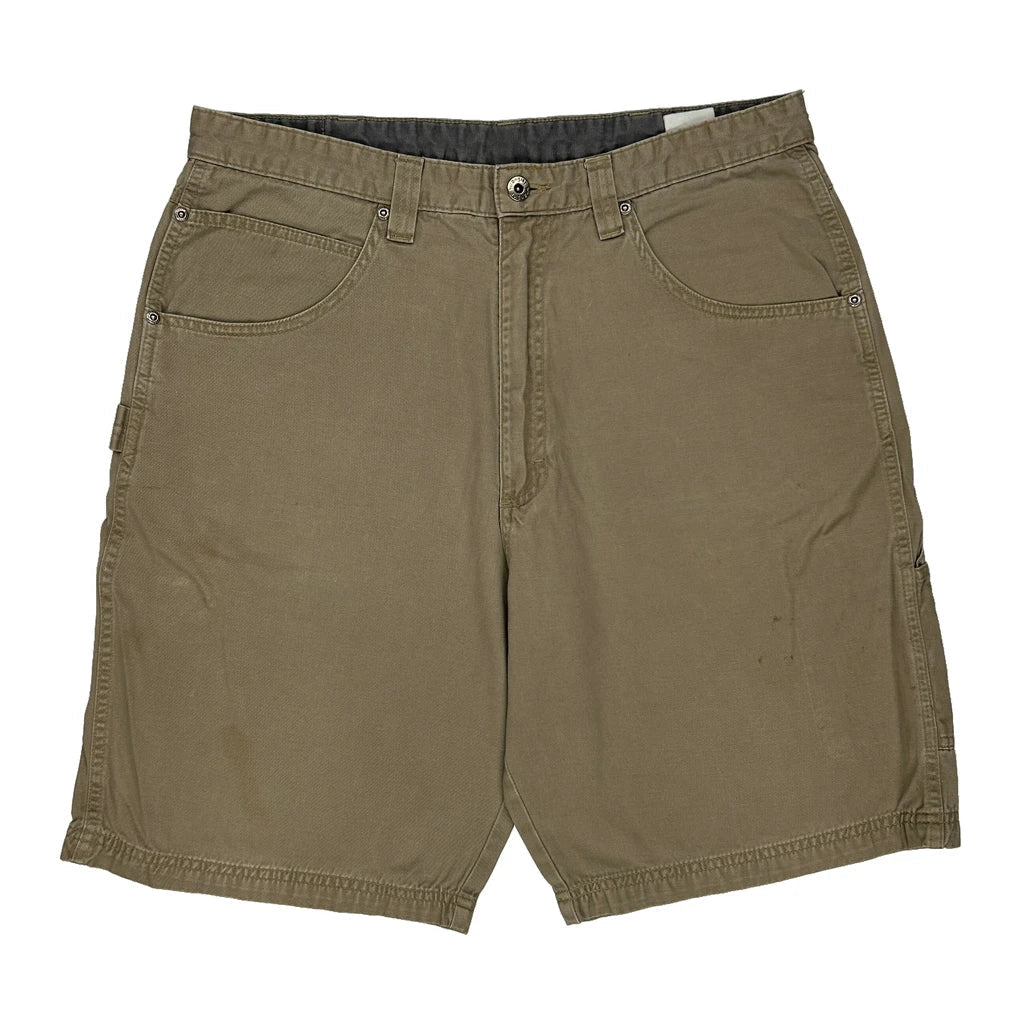Wrangler Carpenter Shorts - 34W 10L Khaki Cotton Refurbished - Thrifted (note: this is a term often used to describe second- refurbished available on Cerqular