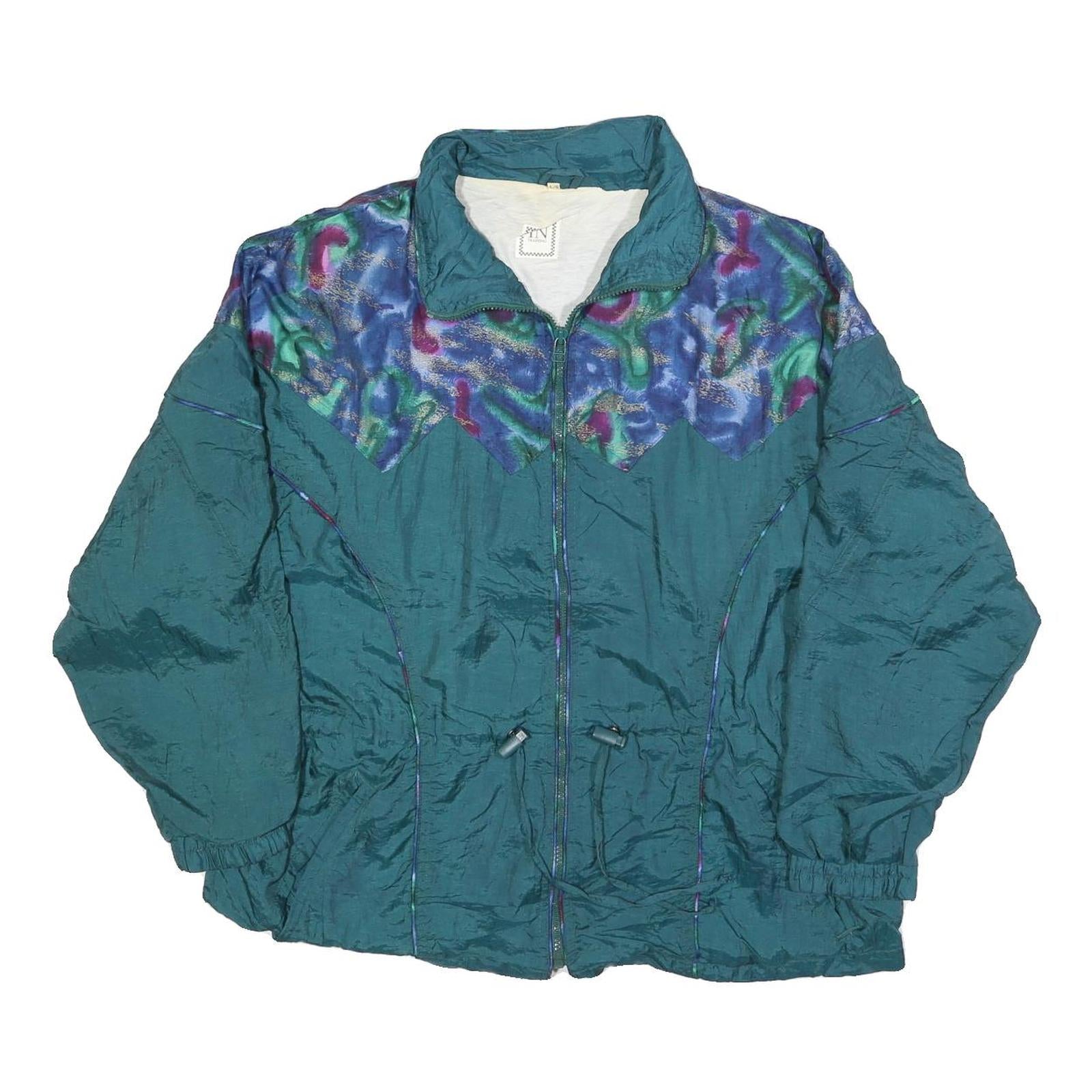 IN TRAINING Womens Green Polyester Zip Jacket L Woven Colourblock Lightweight Refurbished - N/A refurbished available on Cerqular