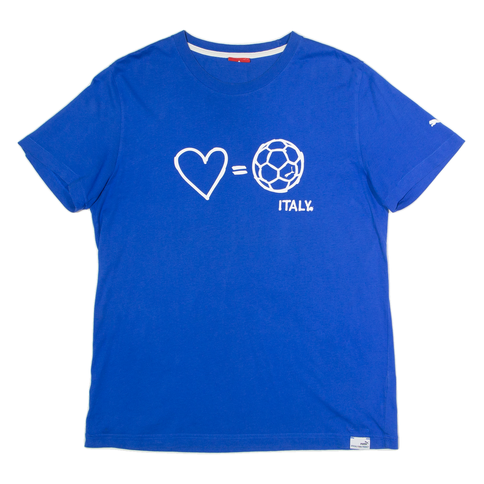 PUMA Italy Football Mens T-Shirt Blue Crew Neck M Refurbished - N/A refurbished available on Cerqular