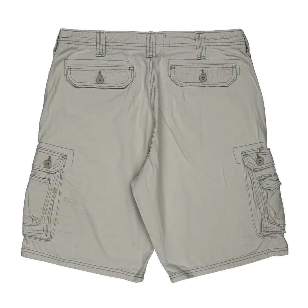 Lee Cargo Cargo Shorts - 36W 11L Beige Cotton Refurbished - Thrifted (note: this is a term often used to describe second- refurbished available on Cerqular