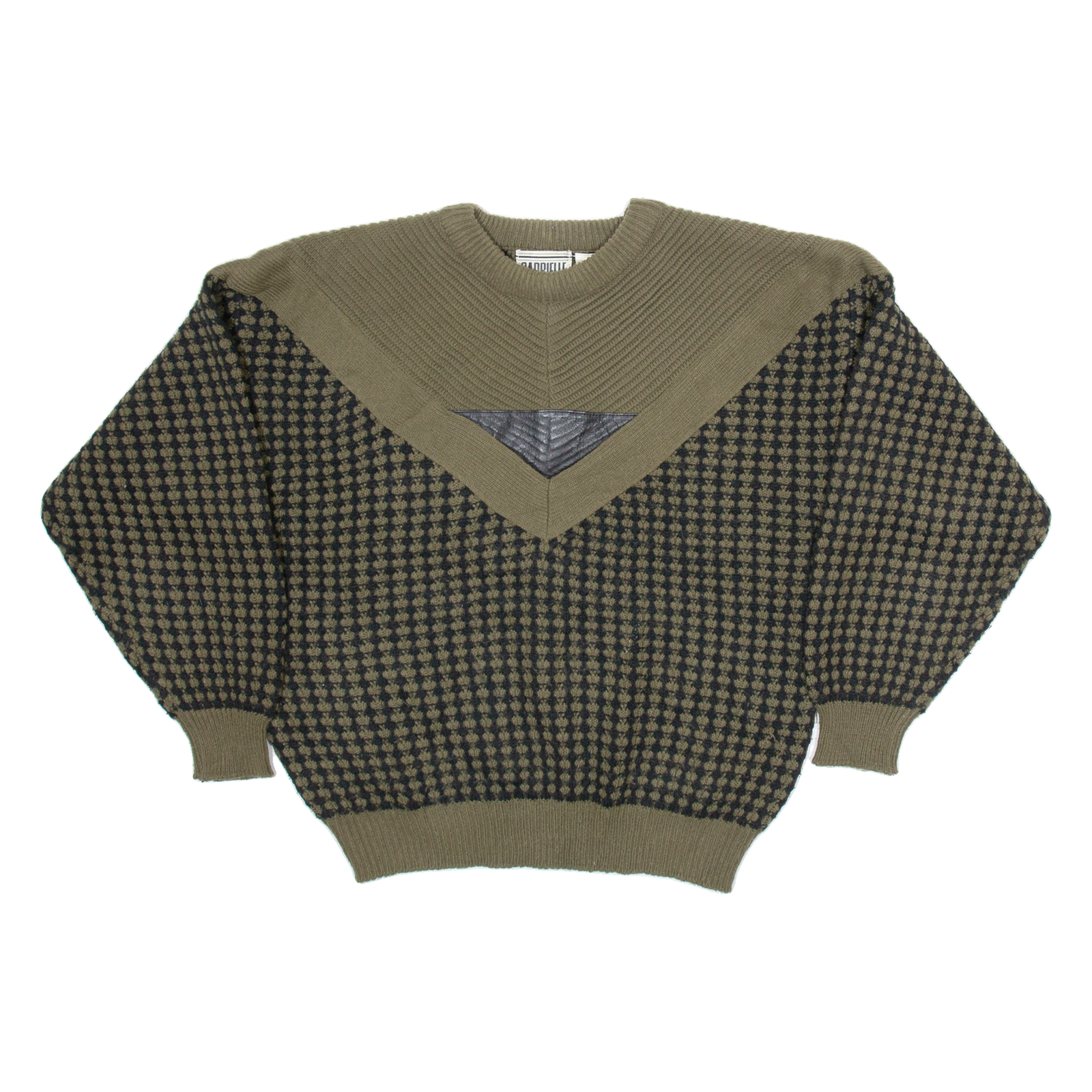GABRIELLE Mens Patterned Jumper Green Geometric Tight Knit M Refurbished - N/A refurbished available on Cerqular