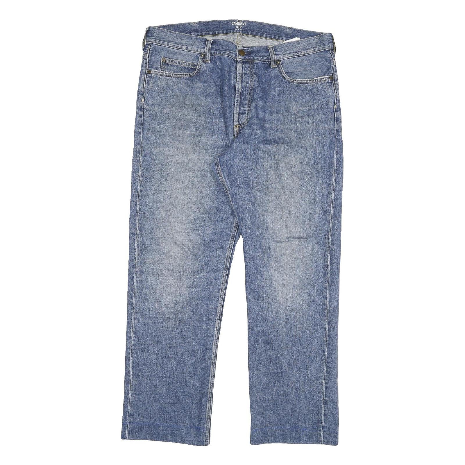 CARHARTT Mens Regular Fit Blue Denim Jeans W34 L28 Classic Cotton Blend Zip Refurbished - N/A refurbished available on Cerqular