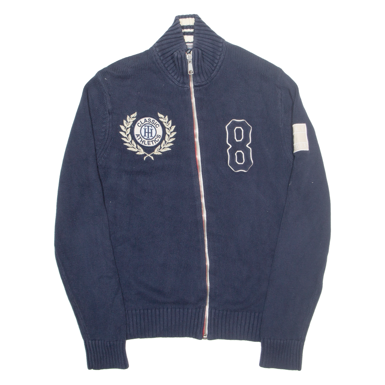 TOMMY HILFIGER Mens Cardigan Blue High Neck Tight Knit M Refurbished - N/A refurbished available on Cerqular
