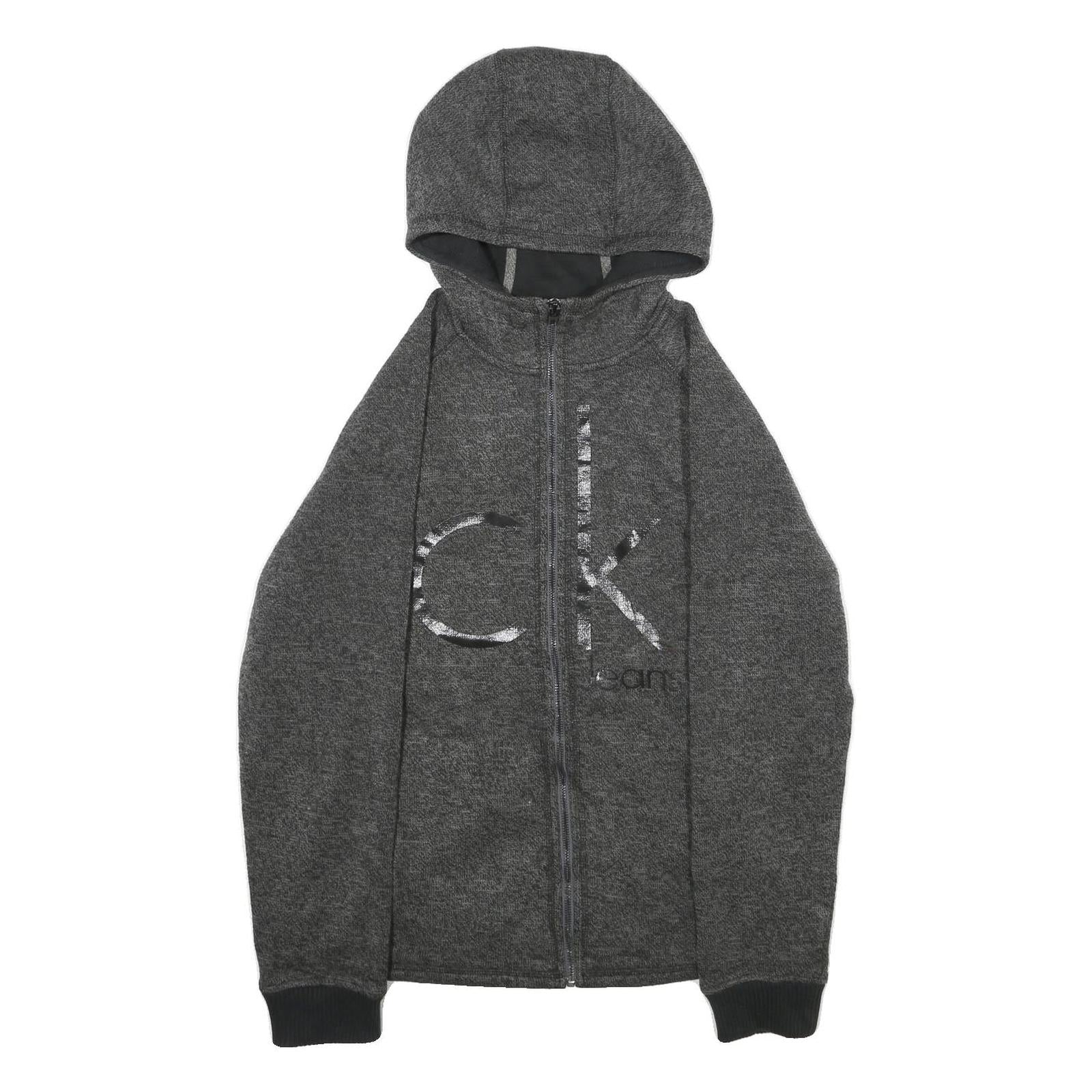 CALVIN KLEIN JEANS Mens Grey Acrylic Blend Zip Hoodie Jacket M Knit Casual Refurbished - N/A refurbished available on Cerqular
