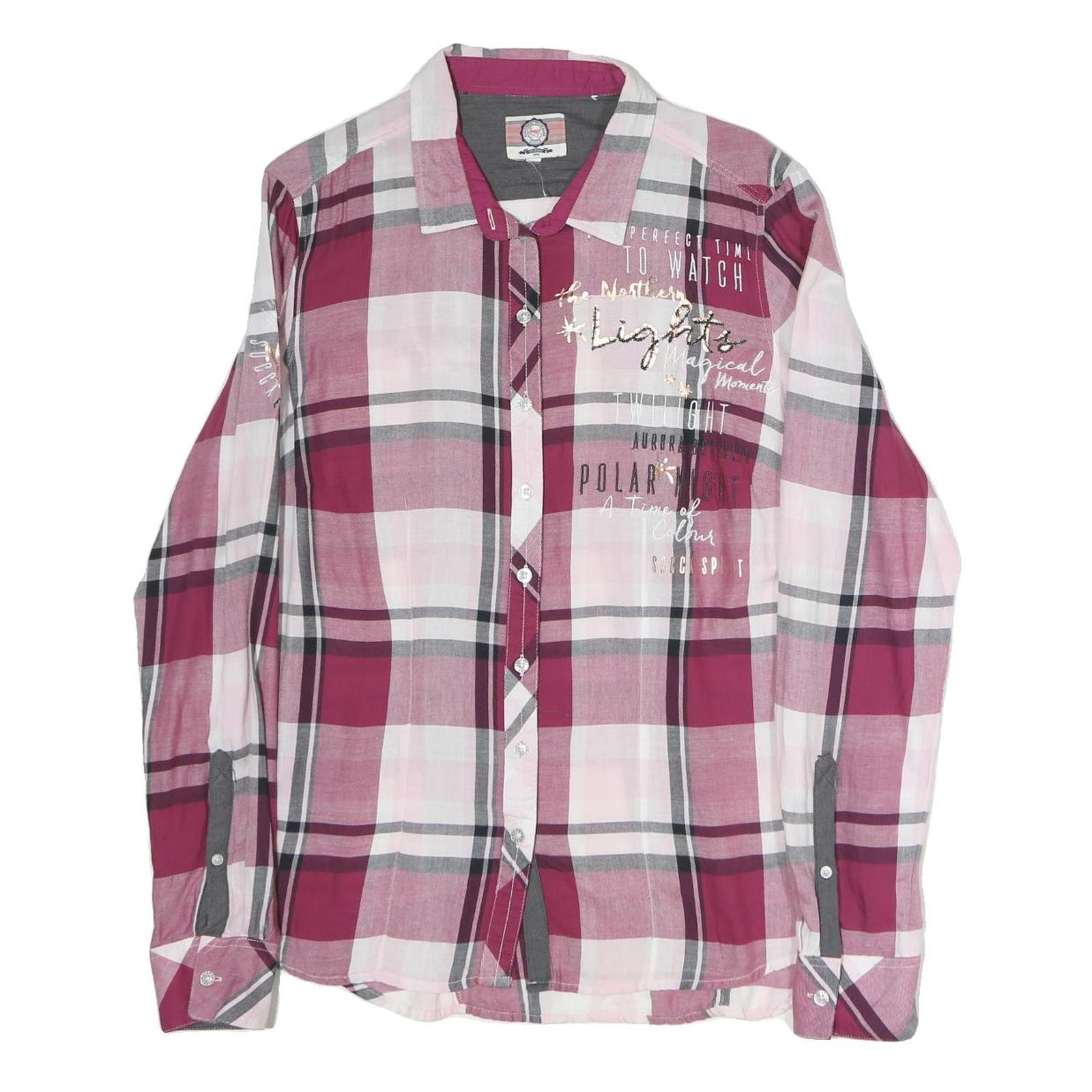Buy SPIRIT Womens Pink & Grey Check Shirt L Cotton Blend Casual Plaid Long Sleeve Refurbished - $19.49 SPIRIT Womens Pink & Grey Check Shirt L Cotton Blend Casual Plaid Long Sleeve Refurbished - N/A refurbished available on Cerqular