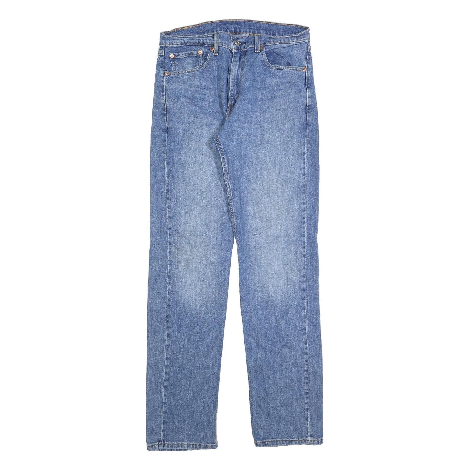 LEVI'S 505 Mens Jeans Blue Regular Straight Denim Medium W32 L34 Zip Cotton Refurbished - N/A refurbished available on Cerqular