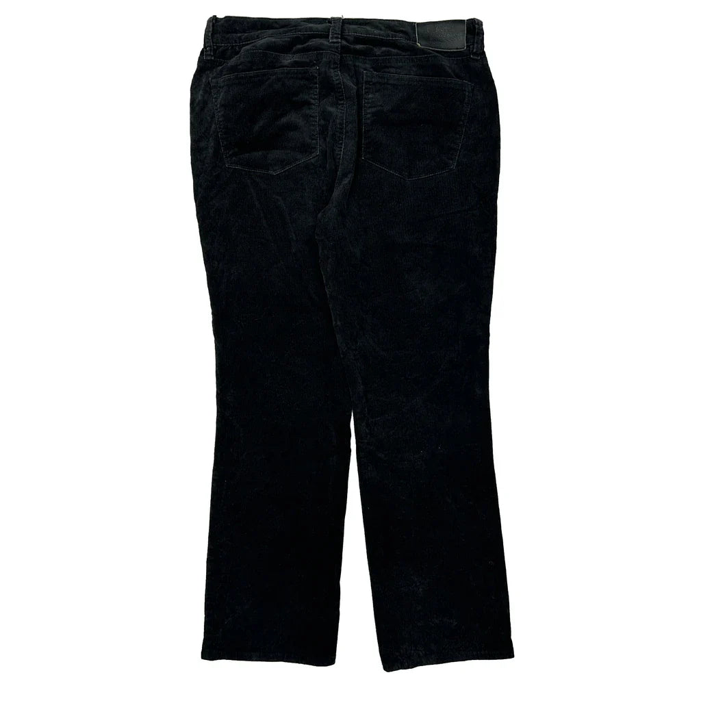 Ralph Lauren Petite Cord Trousers - 31″ Waist Black Cotton Refurbished - Thrifted (note: this is a term often used to describe second- refurbished available on Cerqular