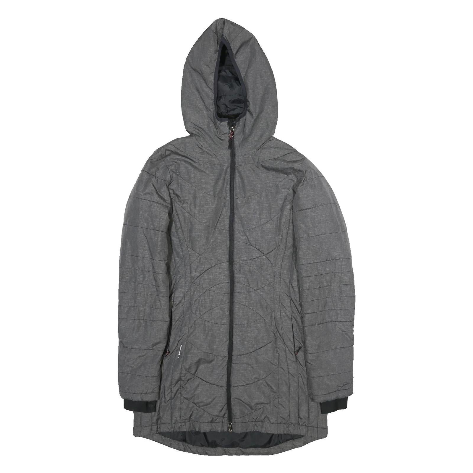 CHAMPION Womens Grey Jacket S Polyester Hooded Zip Long Sleeve Quilted Warm Refurbished - N/A refurbished available on Cerqular