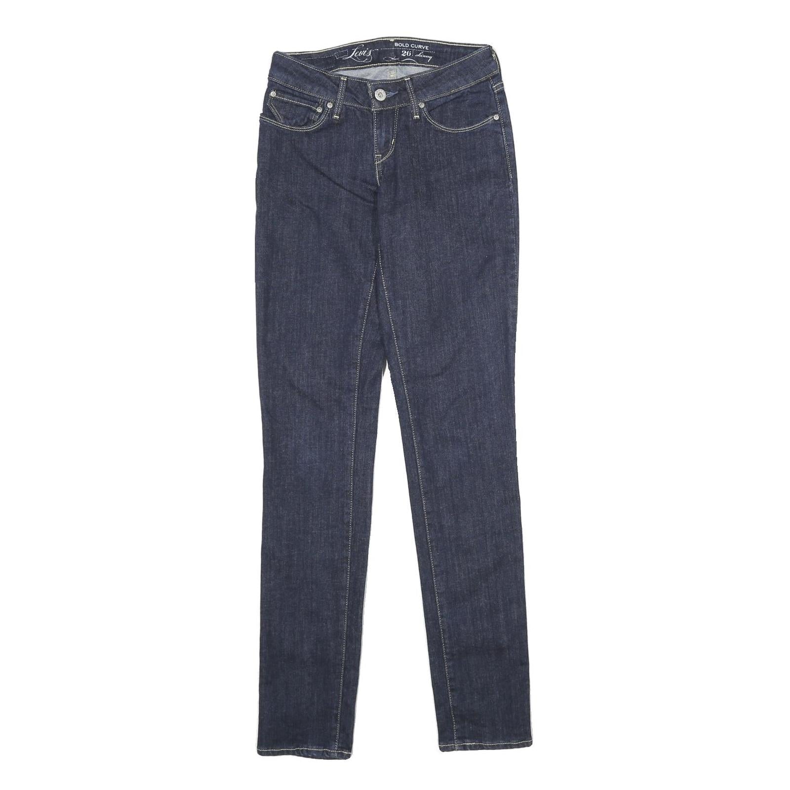 LEVI'S Womens Bold Curve Skinny Jeans Blue Slim Skinny Denim Dark W26 L34 Refurbished - N/A refurbished available on Cerqular