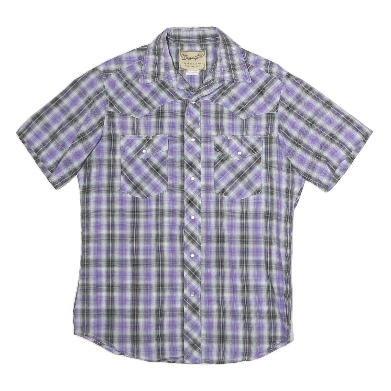 Buy WRANGLER Mens Purple & Grey Check Shirt L Western Style Short Sleeve Cotton Refurbished - $36.39 WRANGLER Mens Purple & Grey Check Shirt L Western Style Short Sleeve Cotton Refurbished - N/A refurbished available on Cerqular
