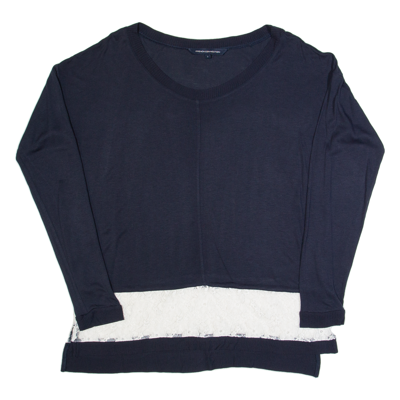 FRENCH CONNECTION Womens Oversized Top Blue Long Sleeve S Refurbished - N/A refurbished available on Cerqular