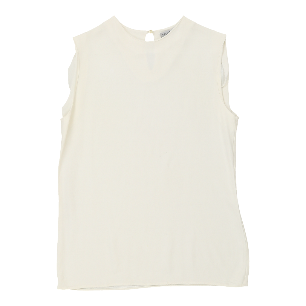 Emporio Armani Vest - Medium Cream Viscose Refurbished - Thrifted (note: this is a term often used to describe second- refurbished available on Cerqular