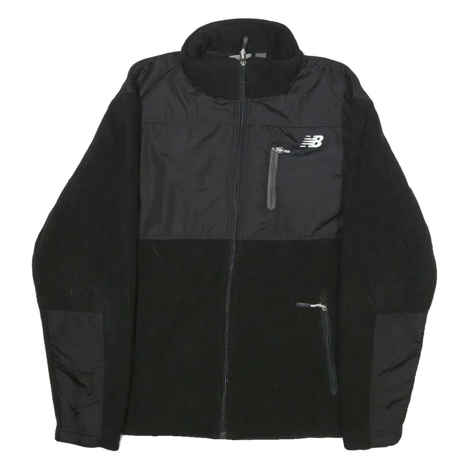 NEW BALANCE Mens Black Jacket S Polyester Zip Plain Sports Casual Refurbished - N/A refurbished available on Cerqular