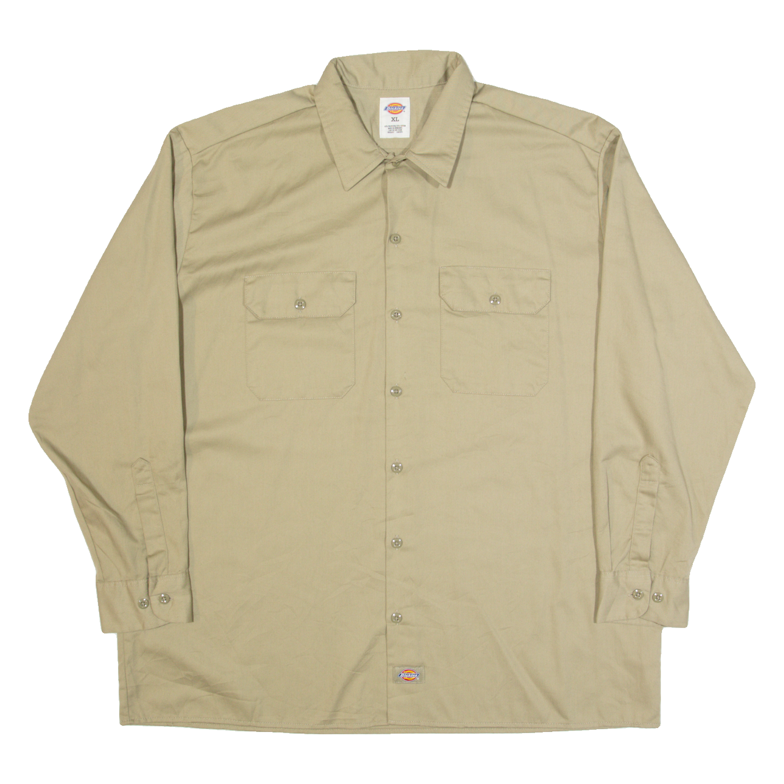 DICKIES Mens Worker Shirt Beige Long Sleeve XL Refurbished - N/A refurbished available on Cerqular