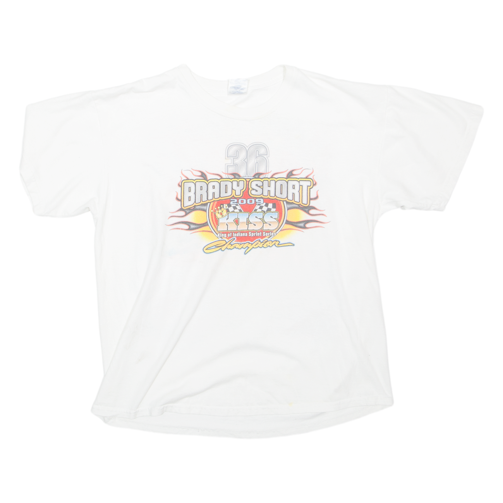 GILDAN Brady Short Racing Mens T-Shirt White L Refurbished - N/A refurbished available on Cerqular