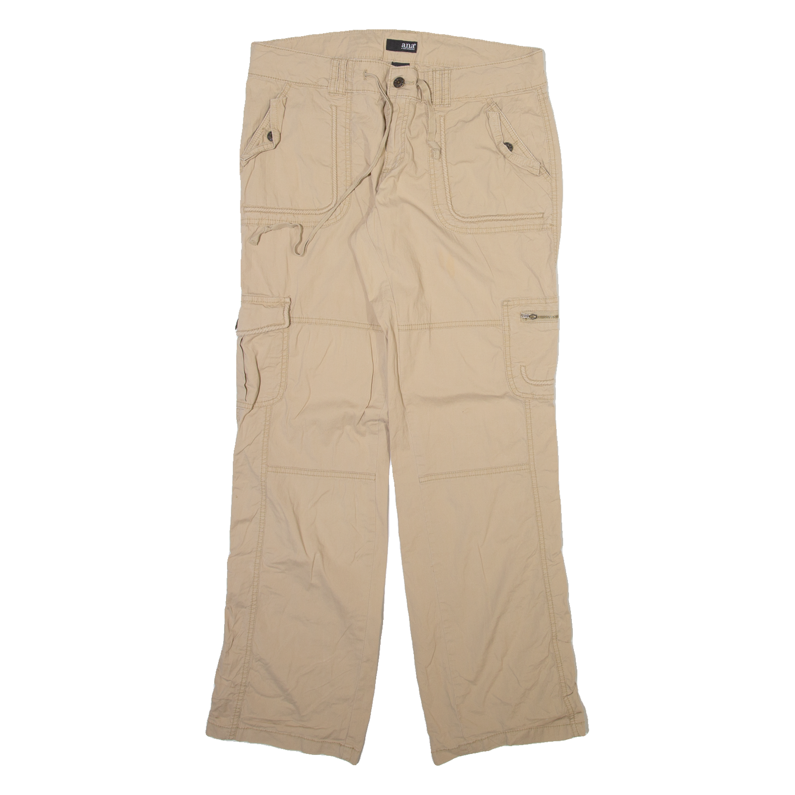 ANA Cargo Womens Trousers Beige Regular Straight W34 L32 Refurbished - N/A refurbished available on Cerqular