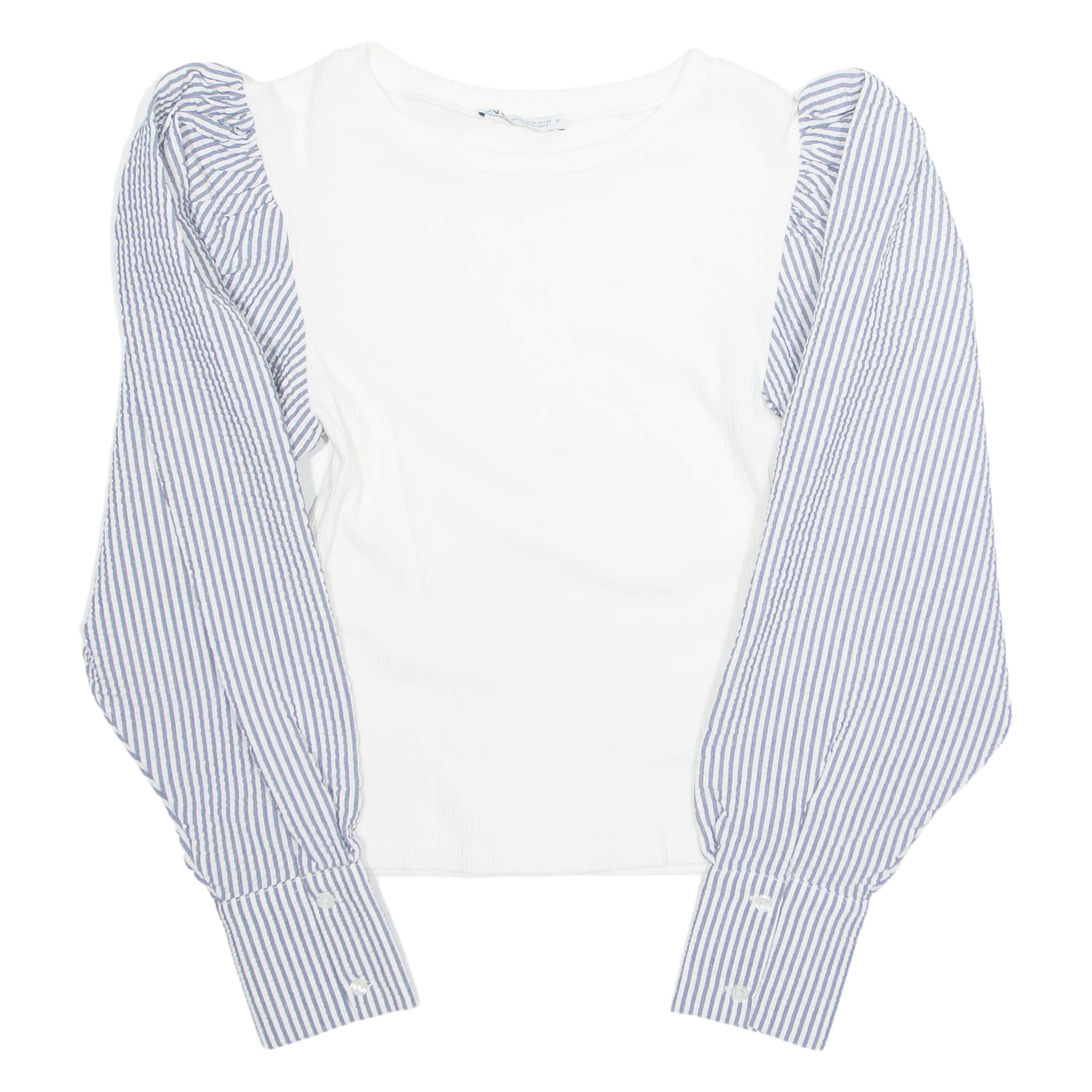 Buy ZARA Womens Puff Sleeve Top White Long Sleeve Striped M Refurbished - $16.89 ZARA Womens Puff Sleeve Top White Long Sleeve Striped M Refurbished - N/A refurbished available on Cerqular