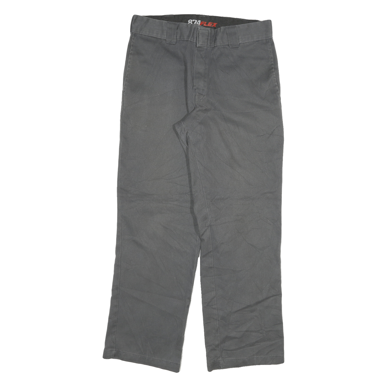 DICKIES Mens Cotton Blend Grey Regular Straight Trousers W33 L30 Workwear Zip Refurbished - N/A refurbished available on Cerqular