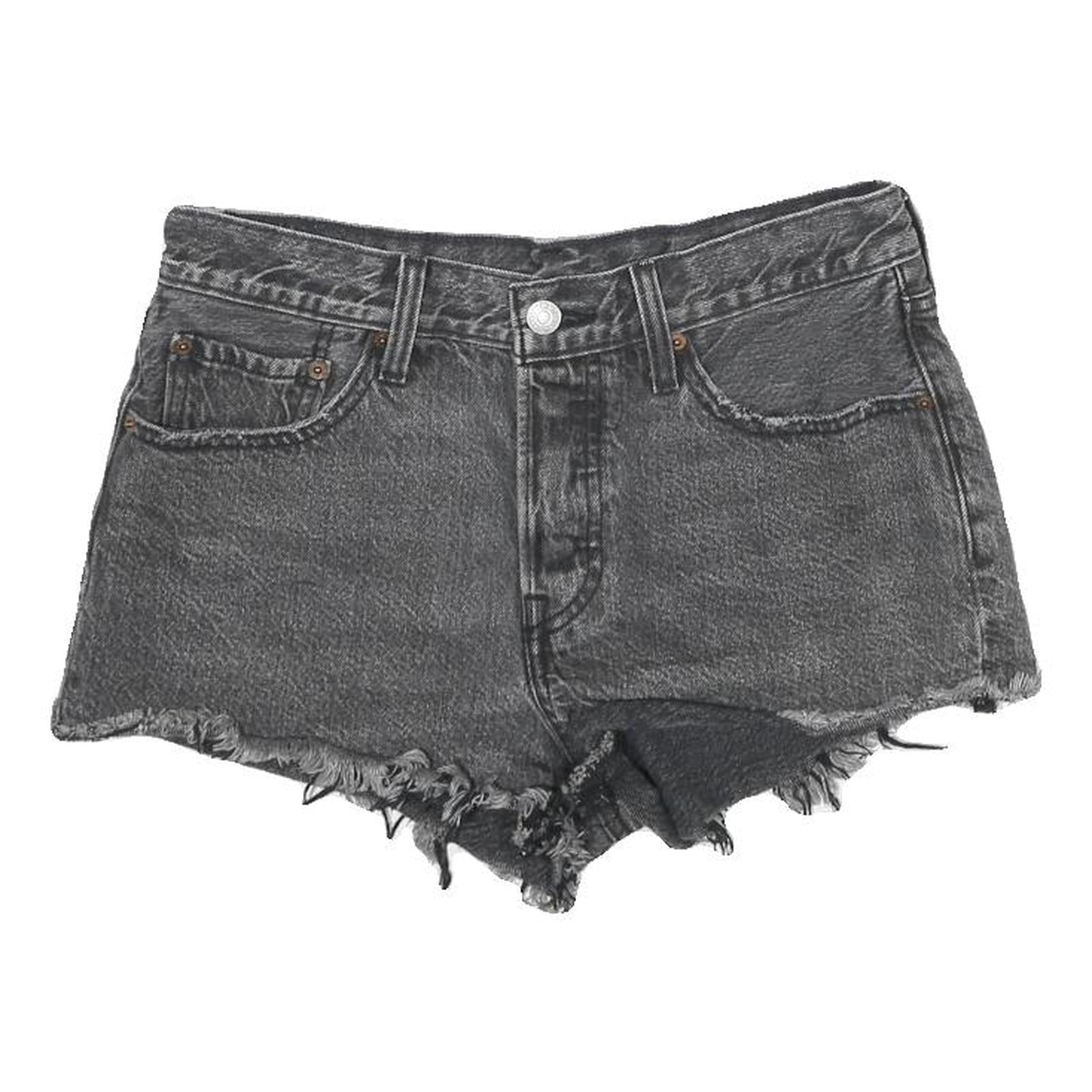 LEVI'S Womens Black Denim Cut-Off Shorts S W27 Frayed Hem Casual Summer Refurbished - N/A refurbished available on Cerqular