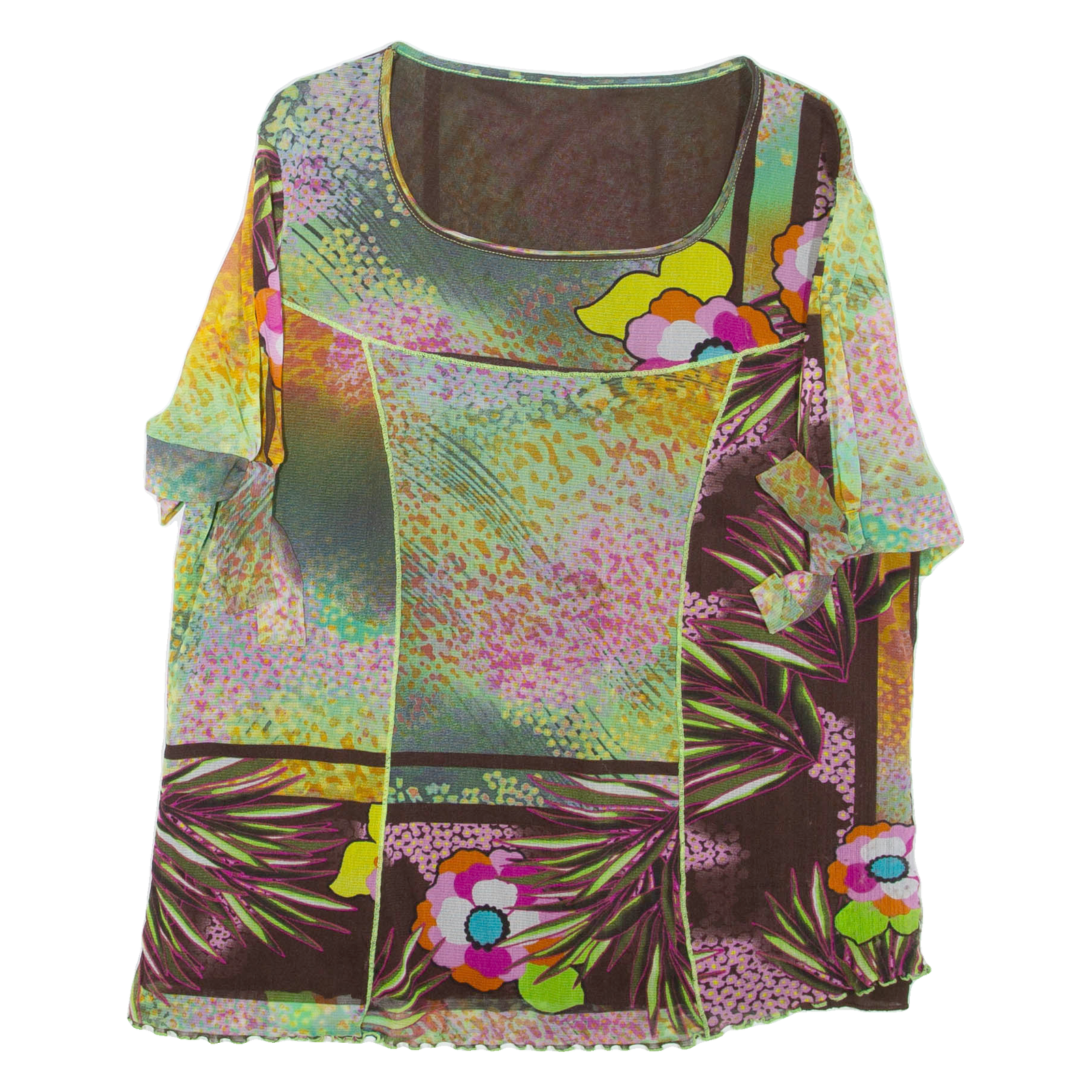Womens Printed Top Green Crazy Pattern L Refurbished - N/A refurbished available on Cerqular