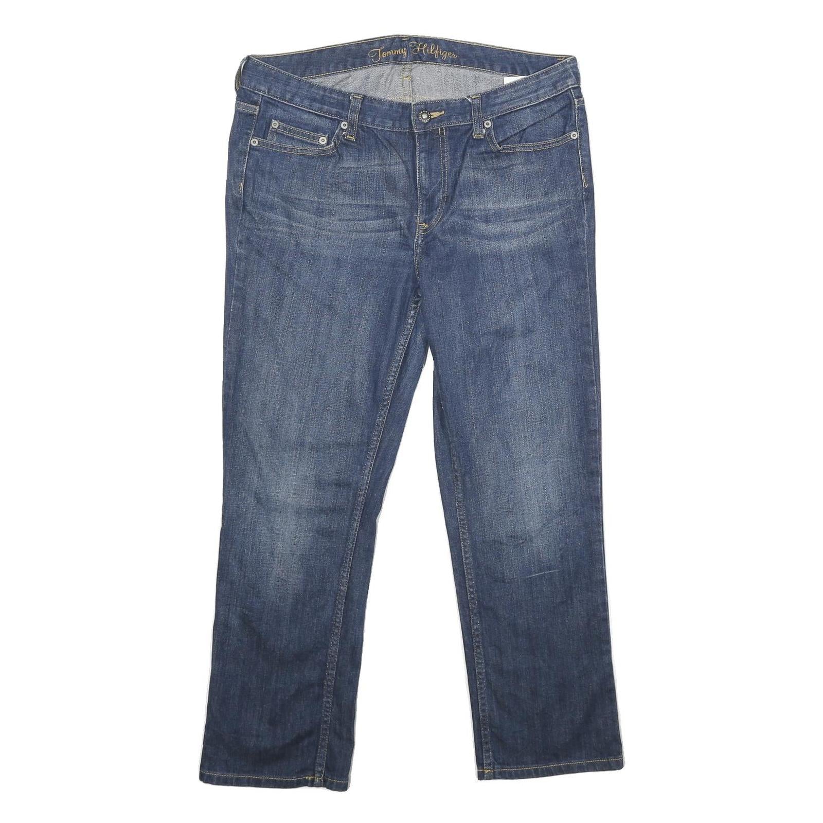 TOMMY HILFIGER Womens Jeans Blue Relaxed Straight Denim Medium W34 L28 Zip Refurbished - N/A refurbished available on Cerqular