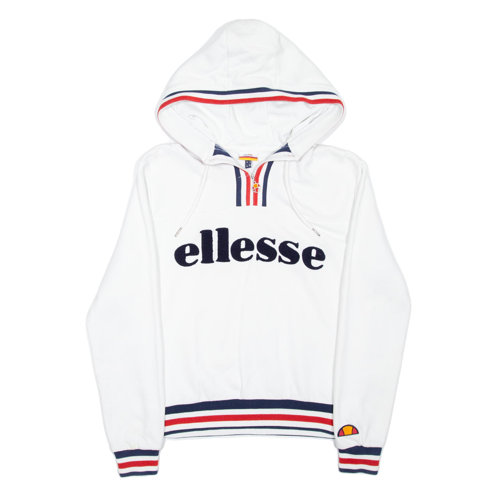 ELLESSE 1/4 Zip Womens White Hoodie UK 10 Refurbished - N/A refurbished available on Cerqular