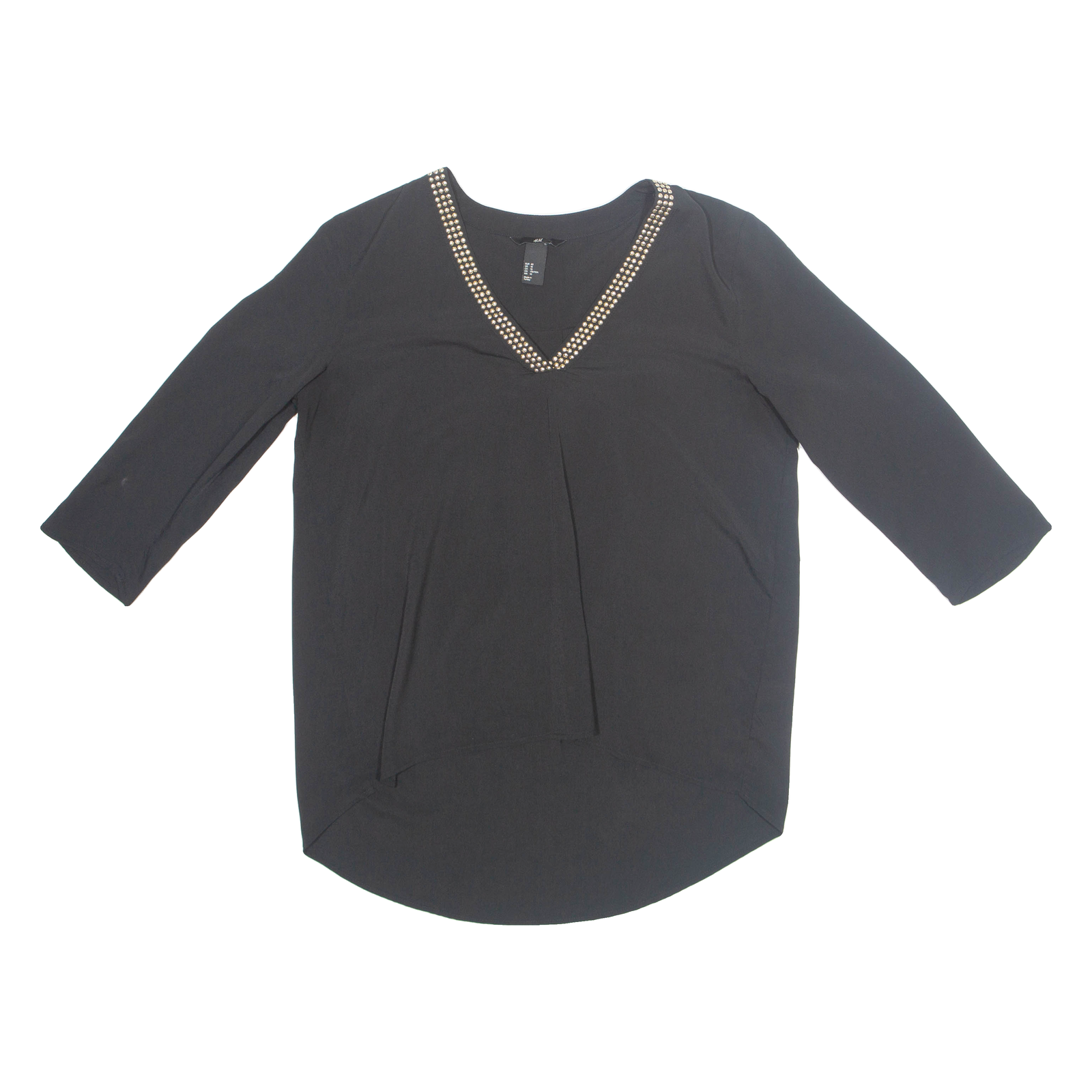 H&M Womens Top Black V-Neck Long Sleeve S Refurbished - N/A refurbished available on Cerqular