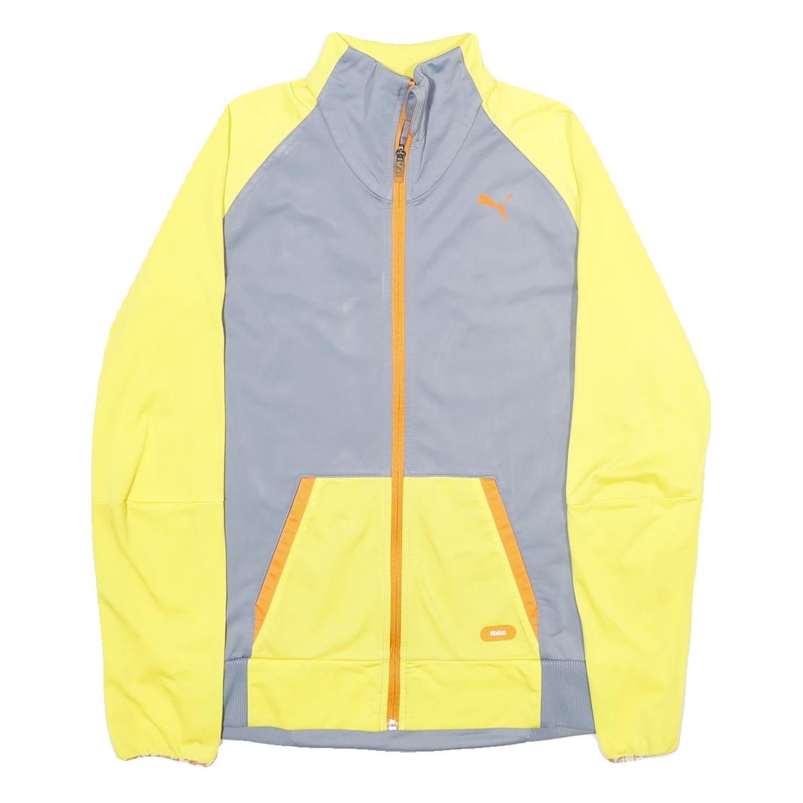 PUMA Mens Yellow & Grey Track Jacket S Polyester Zip Sport Casual Refurbished - N/A refurbished available on Cerqular