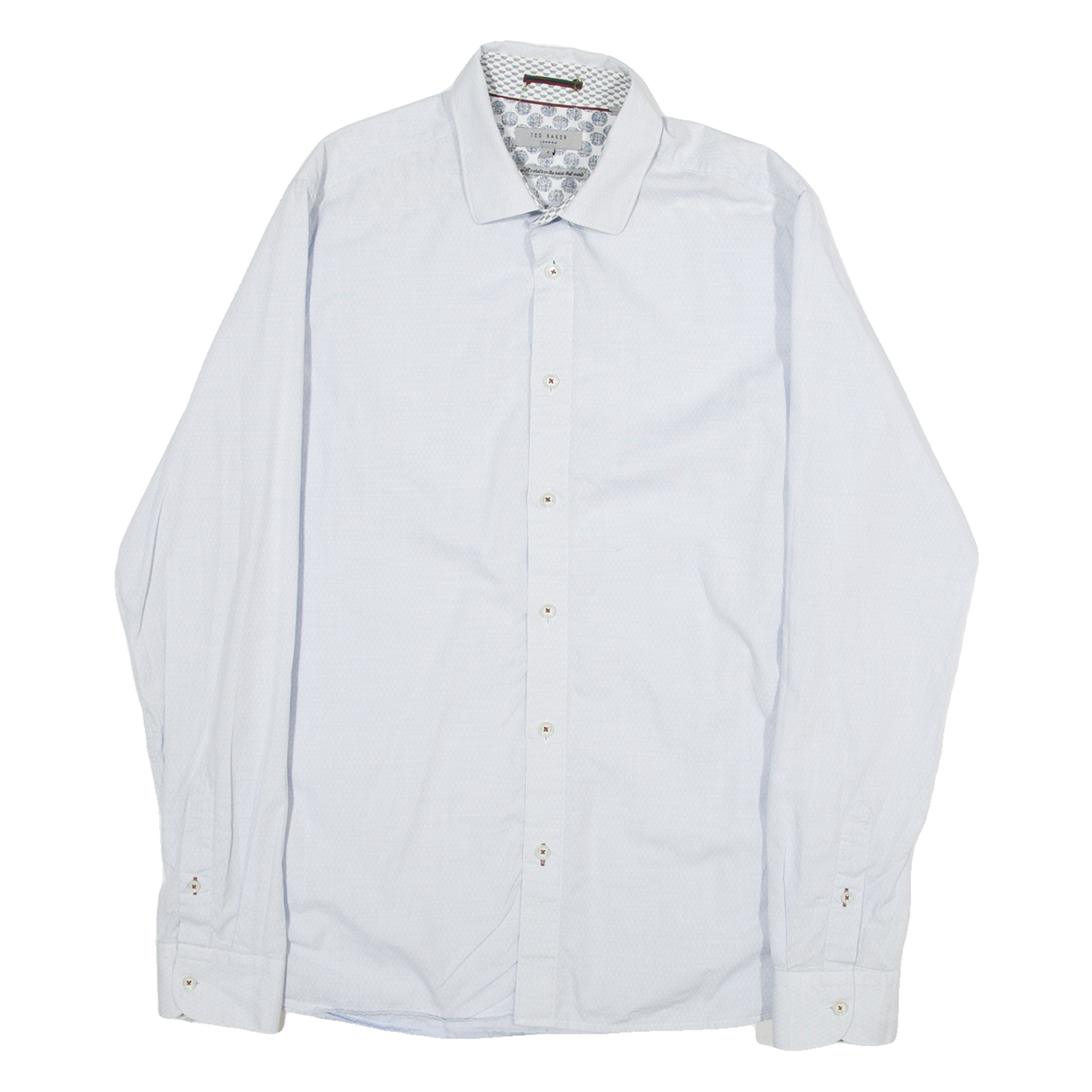 TED BAKER Mens Plain Shirt Blue Long Sleeve M Refurbished - N/A refurbished available on Cerqular