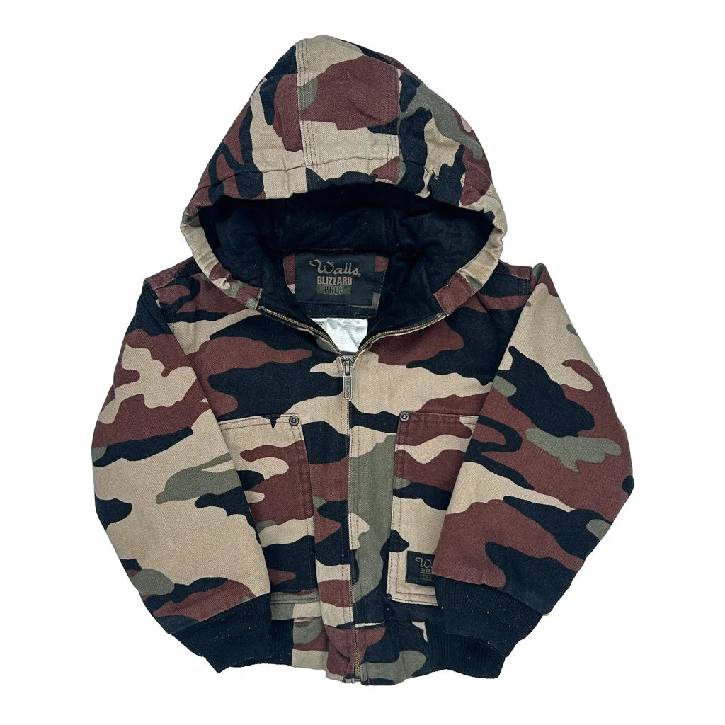 Age 4-5 Walls Camo Jacket - XS Camo Cotton Refurbished - Thrifted (note: this is a term often used to describe second- refurbished available on Cerqular