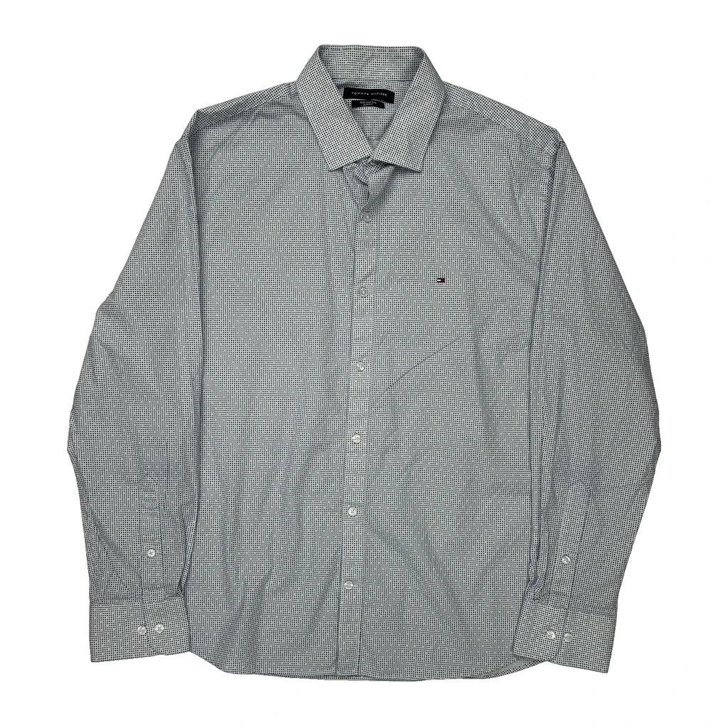 Tommy Hilfiger Slim Fit Shirt - XL Blue Cotton Refurbished - Thrifted (note: this is a term often used to describe second- refurbished available on Cerqular