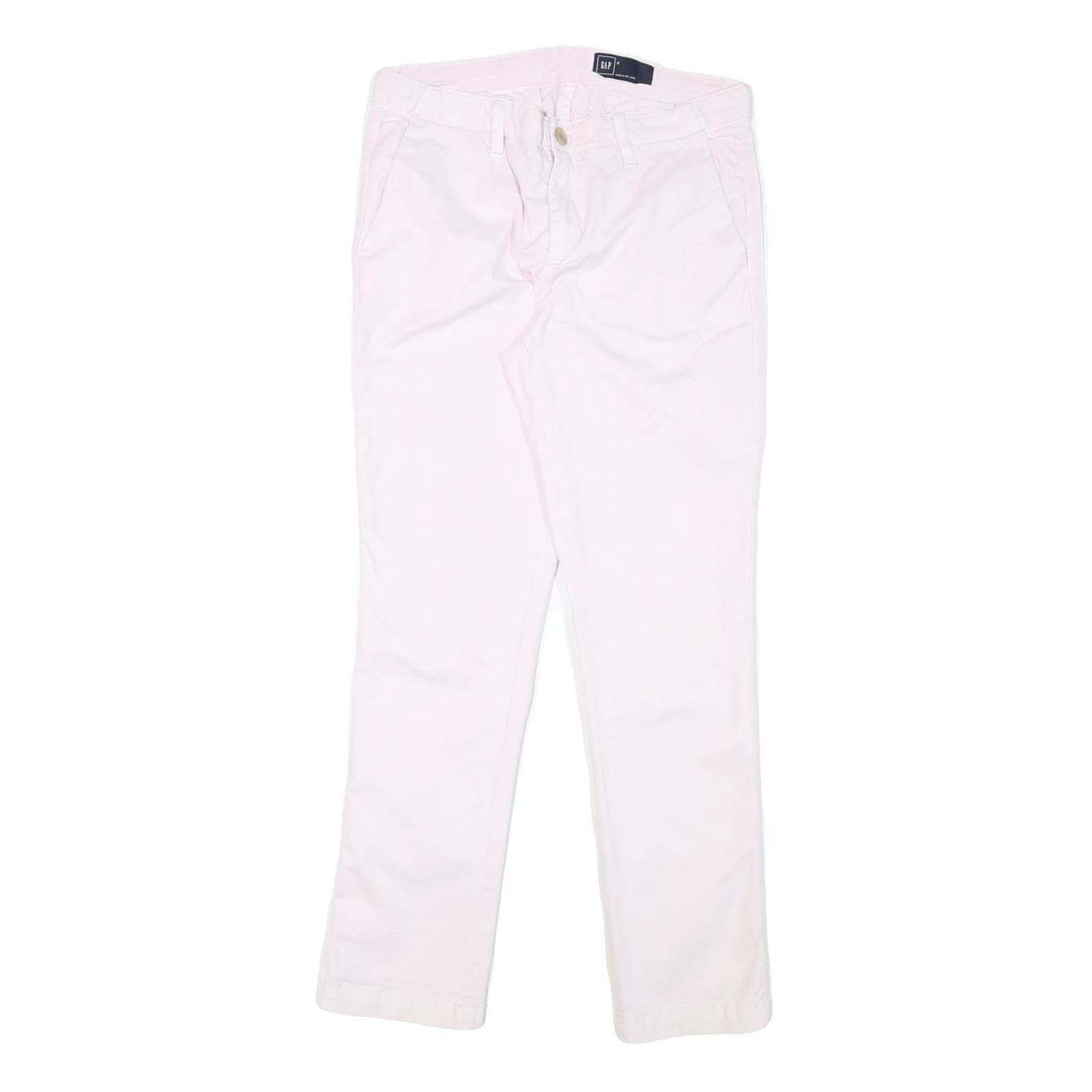 GAP Womens Cotton Blend White Slim Straight Trousers W28 L26 Casual Zip Refurbished - N/A refurbished available on Cerqular
