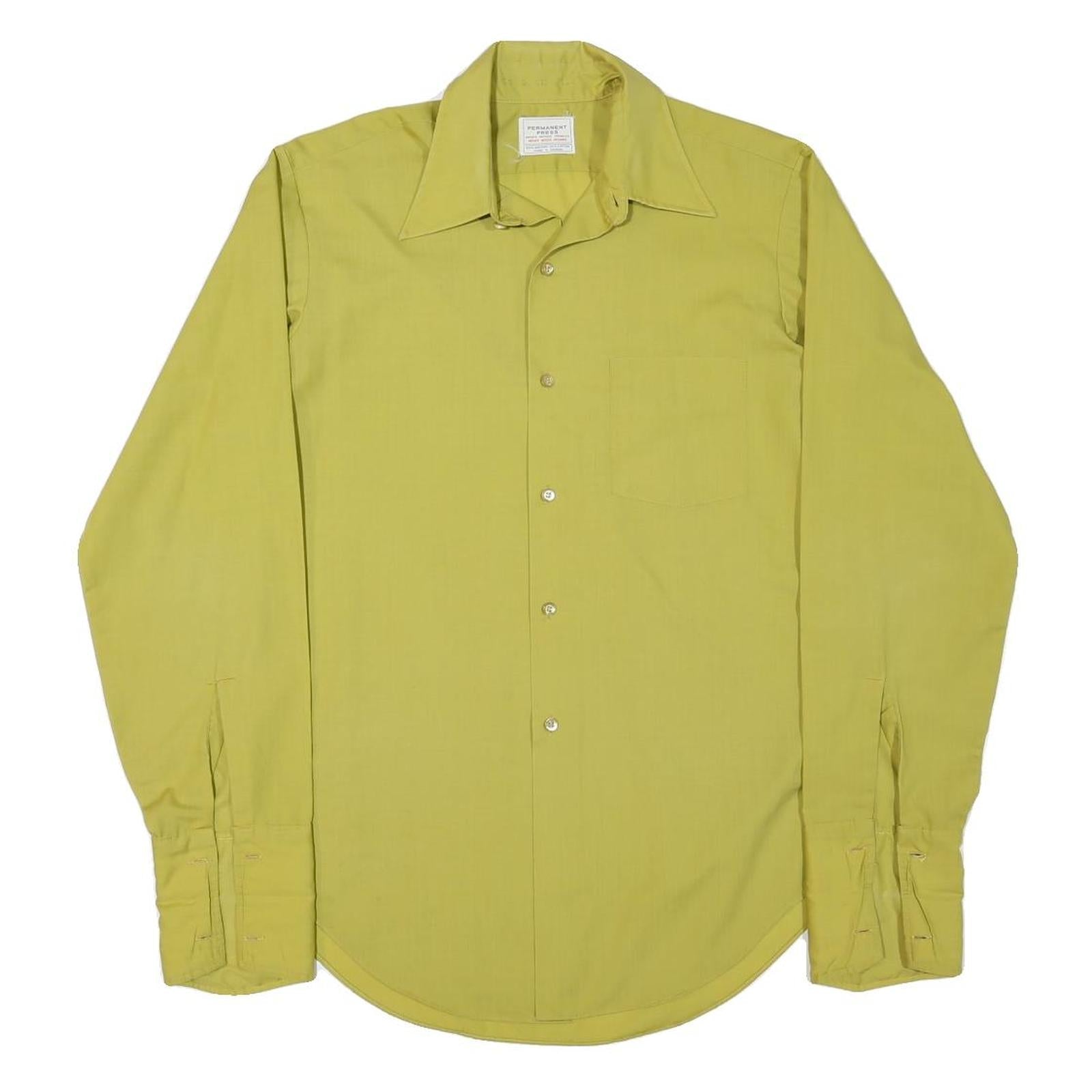 Buy PERMANENT PRESS Mens Yellow Plain Shirt Cotton Blend S Classic Fit Button Collar Refurbished - $19.49 PERMANENT PRESS Mens Yellow Plain Shirt Cotton Blend S Classic Fit Button Collar Refurbished - N/A refurbished available on Cerqular