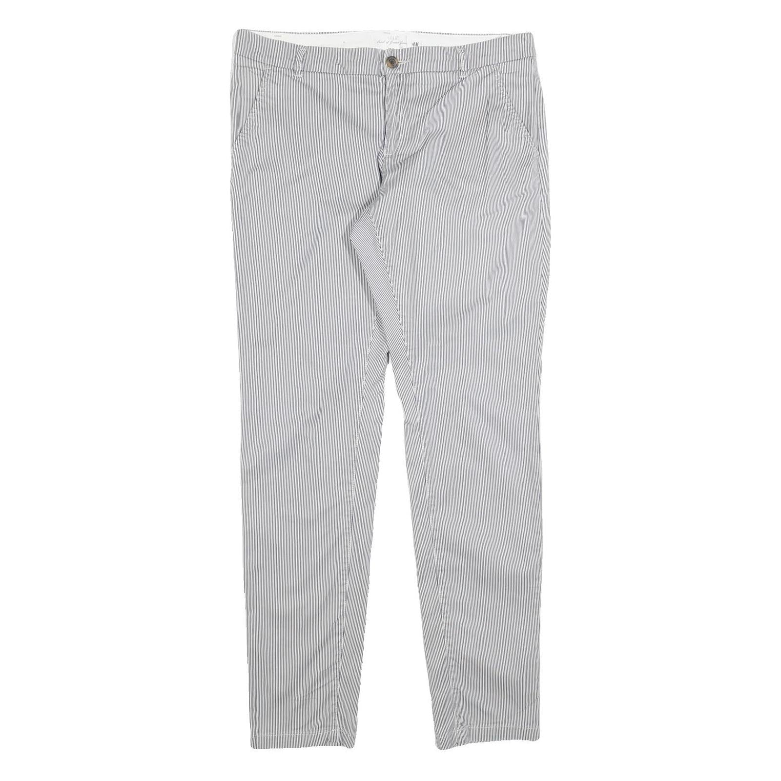 Buy H&M Womens Cotton Blend Slim Blue & White Pinstripe Trousers W32 L32 Stylish Refurbished - $23.39 H&M Womens Cotton Blend Slim Blue & White Pinstripe Trousers W32 L32 Stylish Refurbished - N/A refurbished available on Cerqular