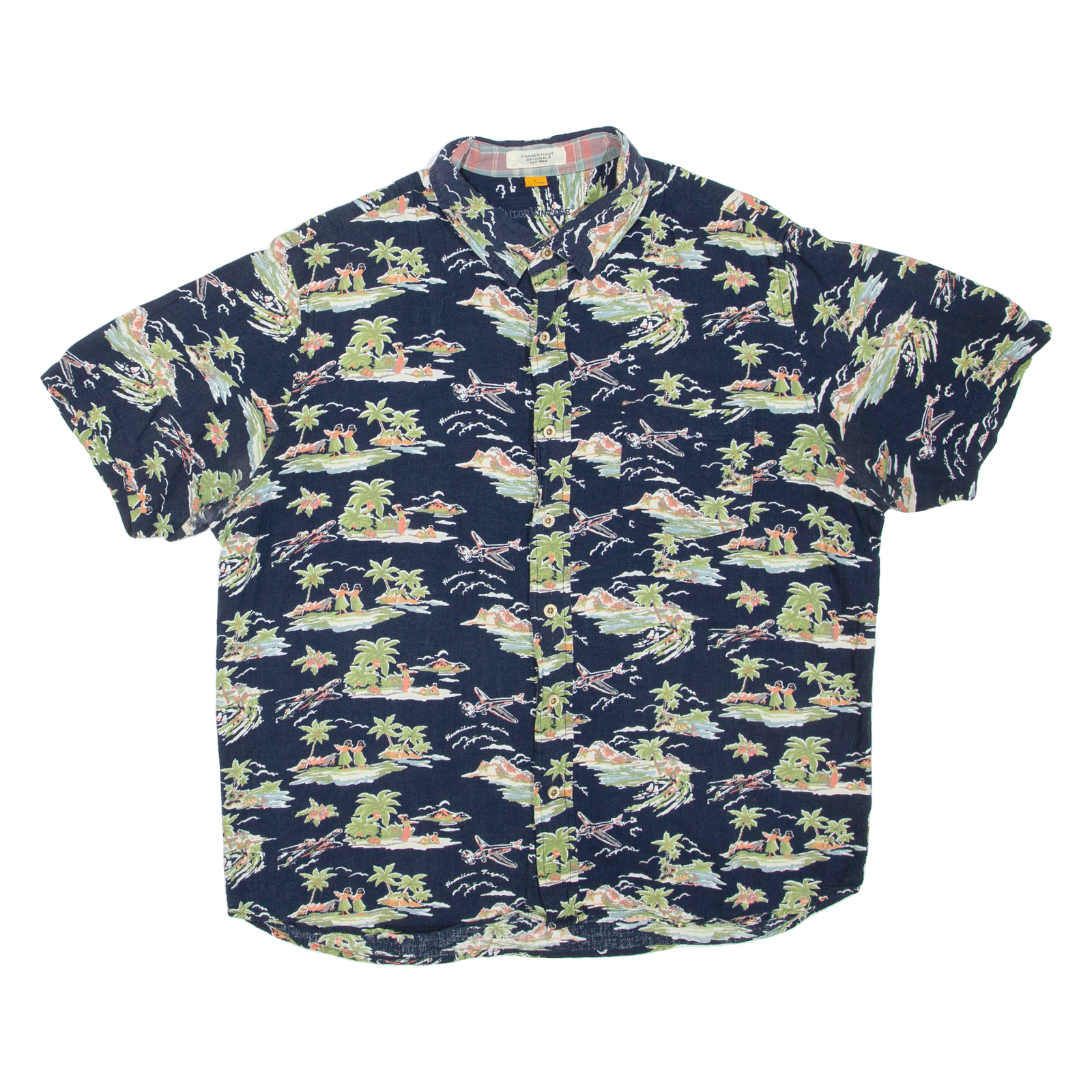 CONNECTICUT Mens Hawaiian Shirt Blue L Refurbished - N/A refurbished available on Cerqular