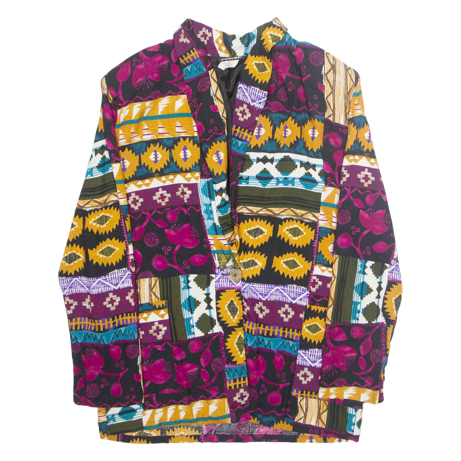Buy KARIBO Womens Blazer Jacket Purple Crazy Pattern L Refurbished - $46.79 KARIBO Womens Blazer Jacket Purple Crazy Pattern L Refurbished - N/A refurbished available on Cerqular