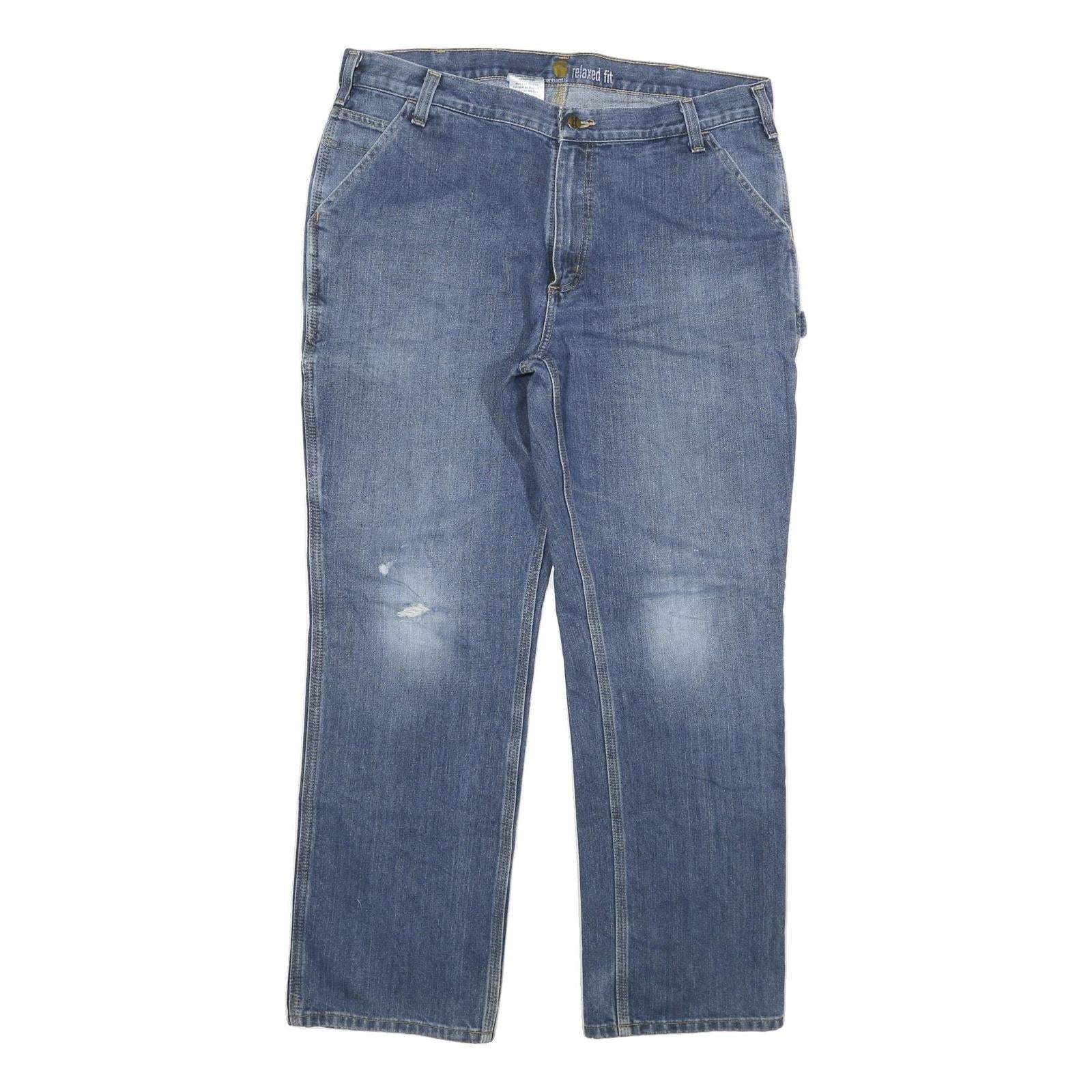 CARHARTT Mens Relaxed Fit Blue Denim Jeans W38 L32 Workwear Casual Durable Refurbished - N/A refurbished available on Cerqular