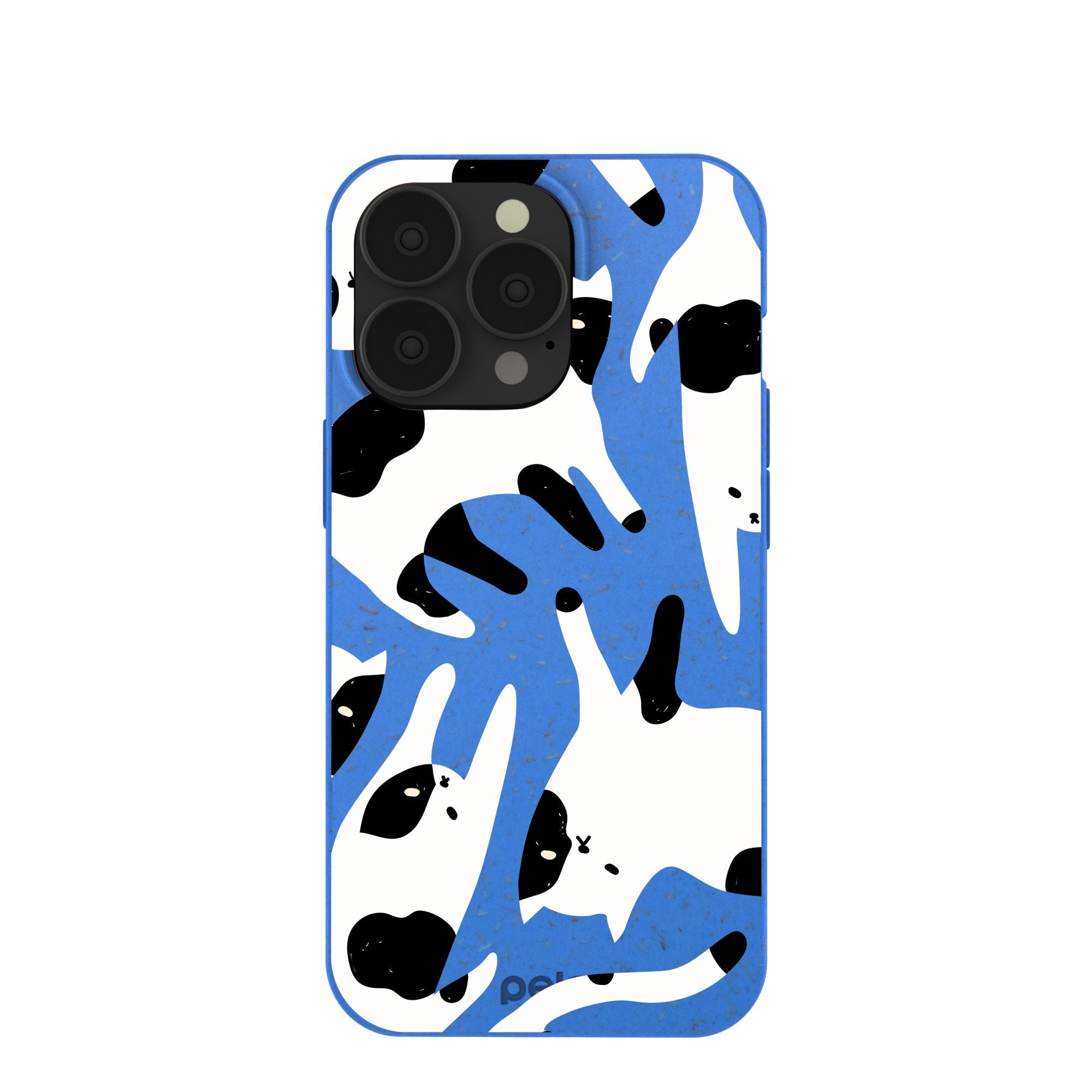 Electric Blue Cat Cow iPhone 13 Pro Case Refurbished - Pela Case refurbished available on Cerqular