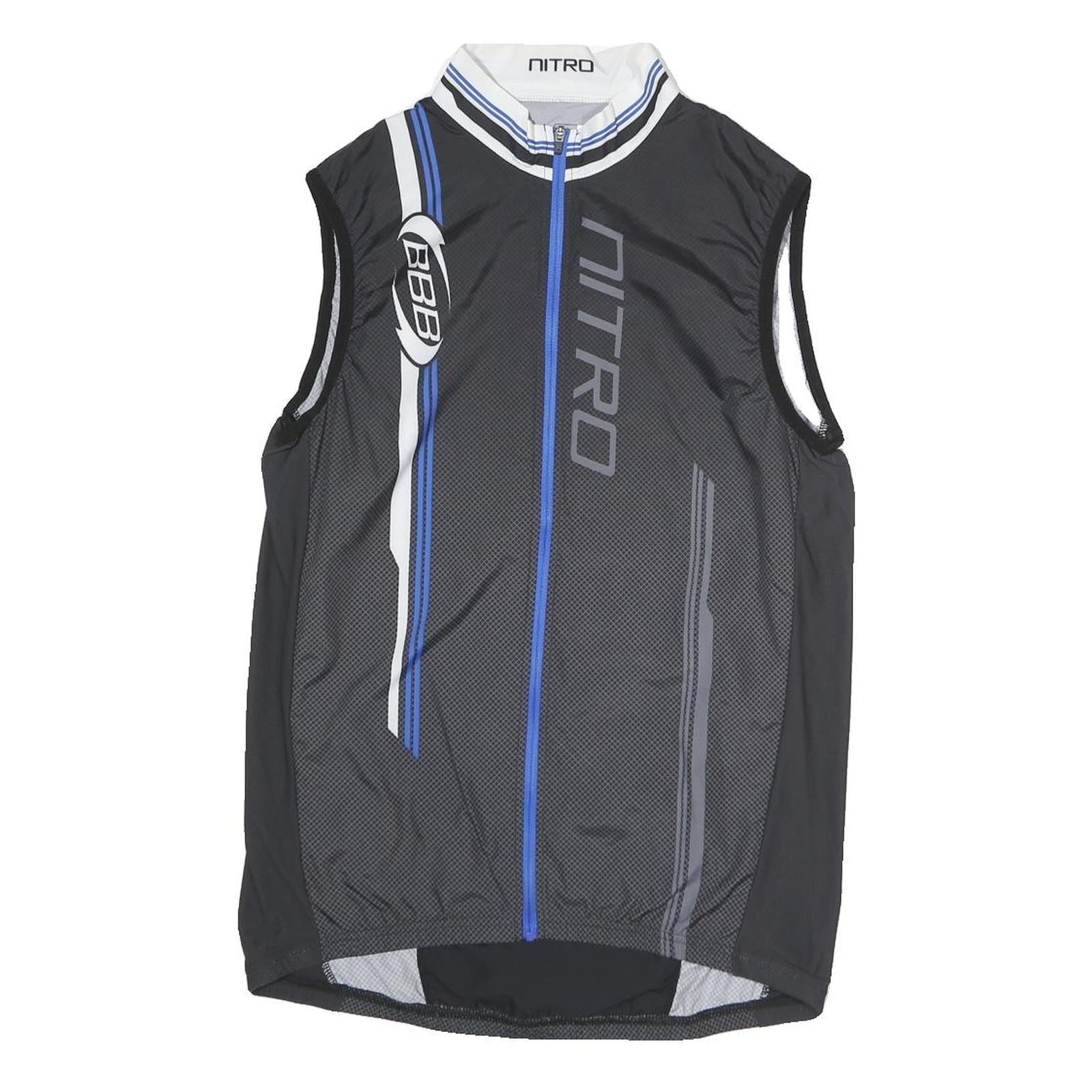 BBS Mens Black & Blue Cycling Sleeveless Round Neck Jersey L Nitro Sports Refurbished - N/A refurbished available on Cerqular