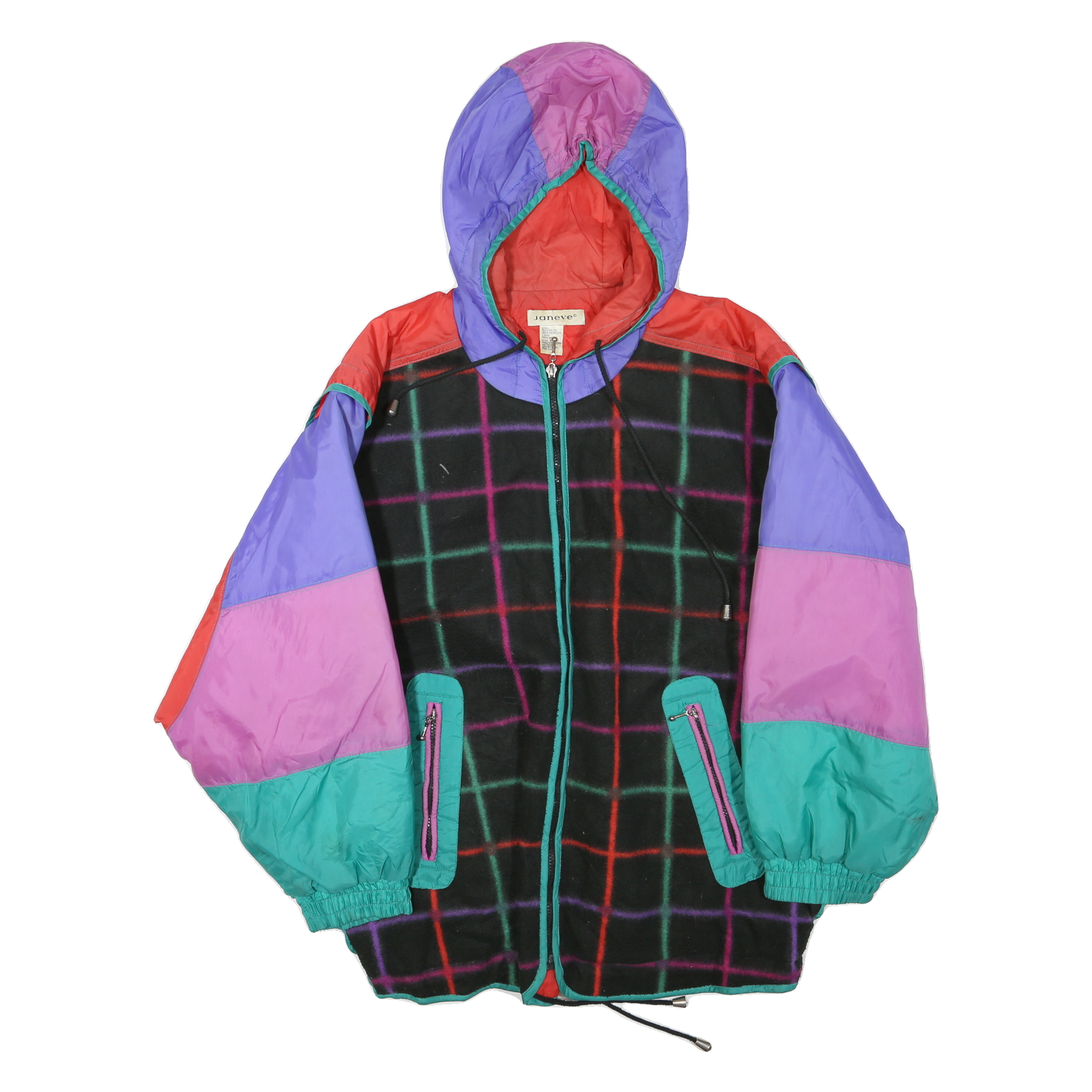 Buy JANEVE Mens Black & Multicolour Check Hooded Zip Jacket M Polyester Blend Refurbished - $33.79 JANEVE Mens Black & Multicolour Check Hooded Zip Jacket M Polyester Blend Refurbished - N/A refurbished available on Cerqular