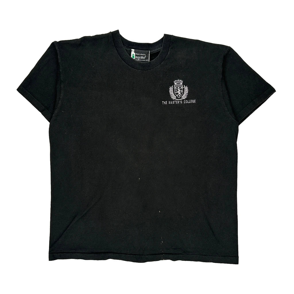 Image Wear Single Stitch T-Shirt - XL Black Cotton Refurbished - Thrifted (note: this is a term often used to describe second- refurbished available on Cerqular
