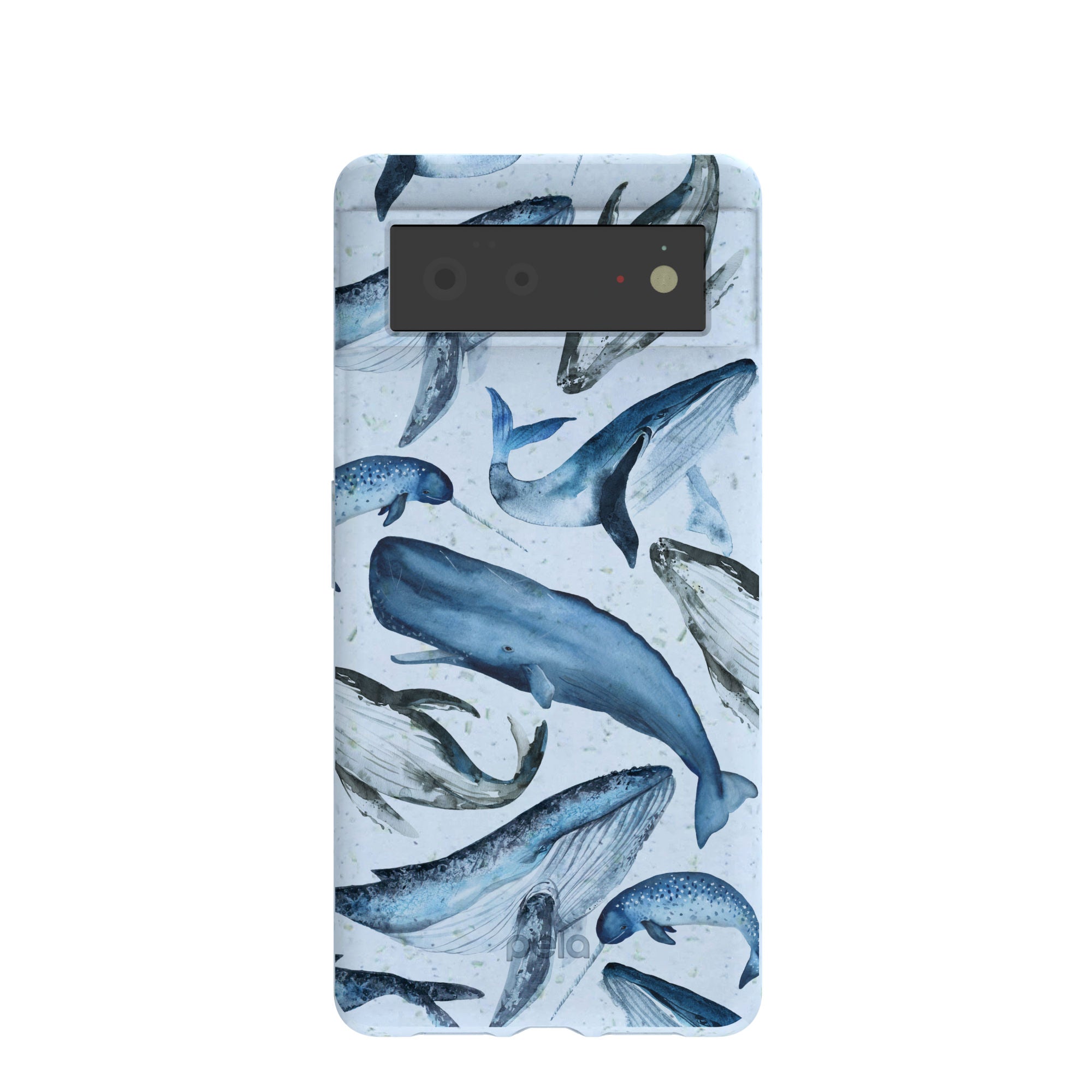 Powder Blue Whales Google Pixel 6 Case Refurbished - Pela Case refurbished available on Cerqular