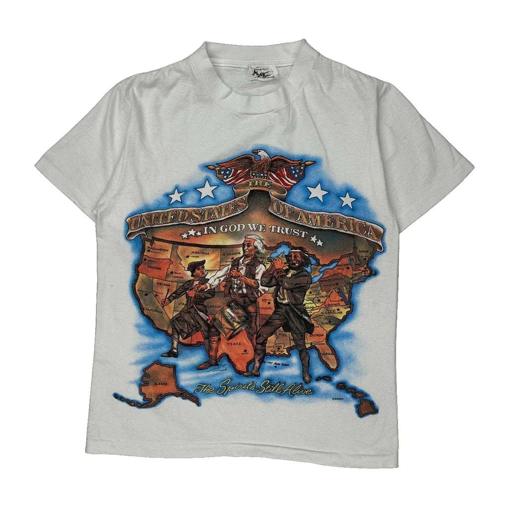 Buy Patriotic Anvil Graphic T-Shirt - Medium White Cotton Refurbished - $46.89 Patriotic Anvil Graphic T-Shirt - Medium White Cotton Refurbished - Thrifted (note: this is a term often used to describe second- refurbished available on Cerqular