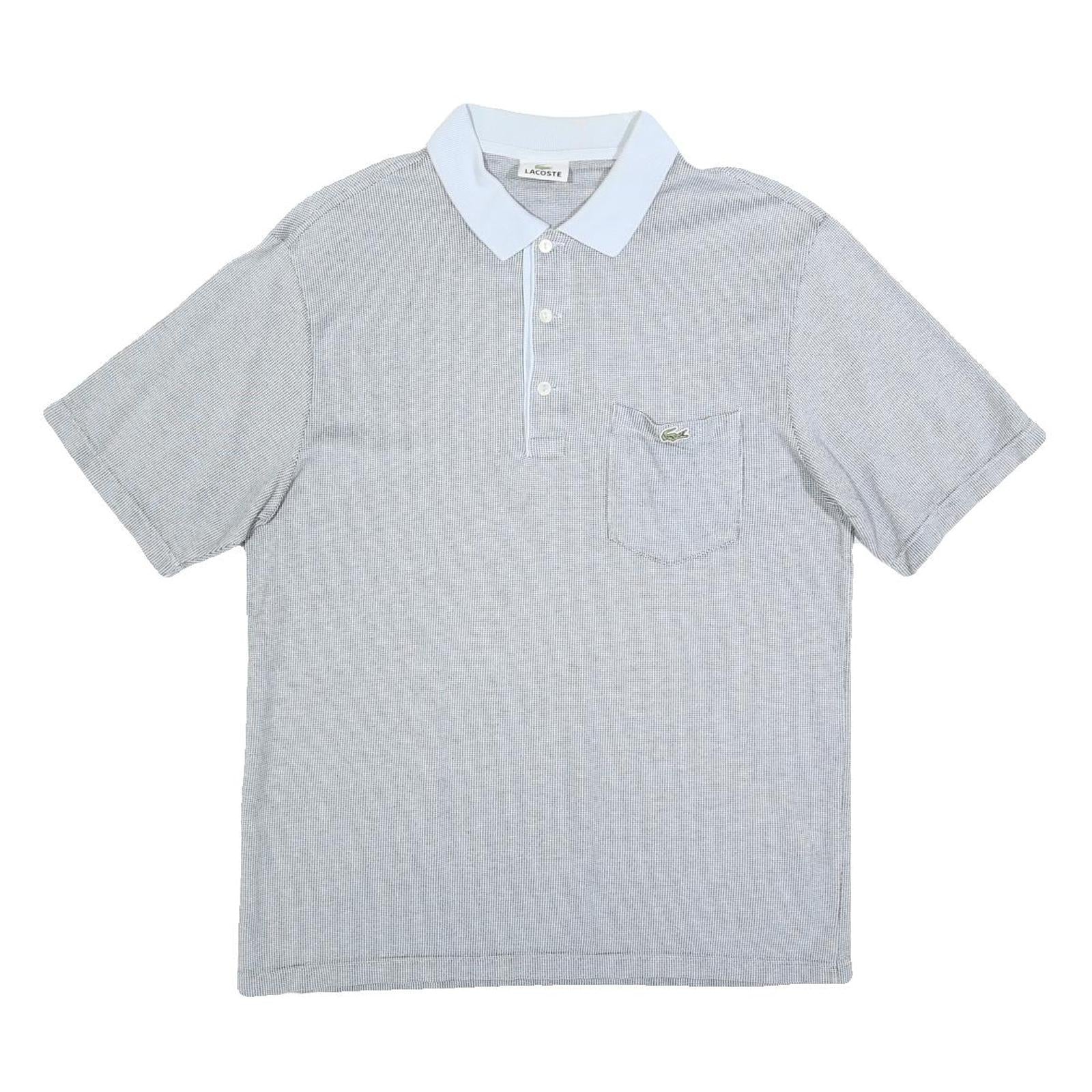 LACOSTE Mens Grey & White Short Sleeve Plain M Polo Shirt Cotton Blend Casual Refurbished - N/A refurbished available on Cerqular