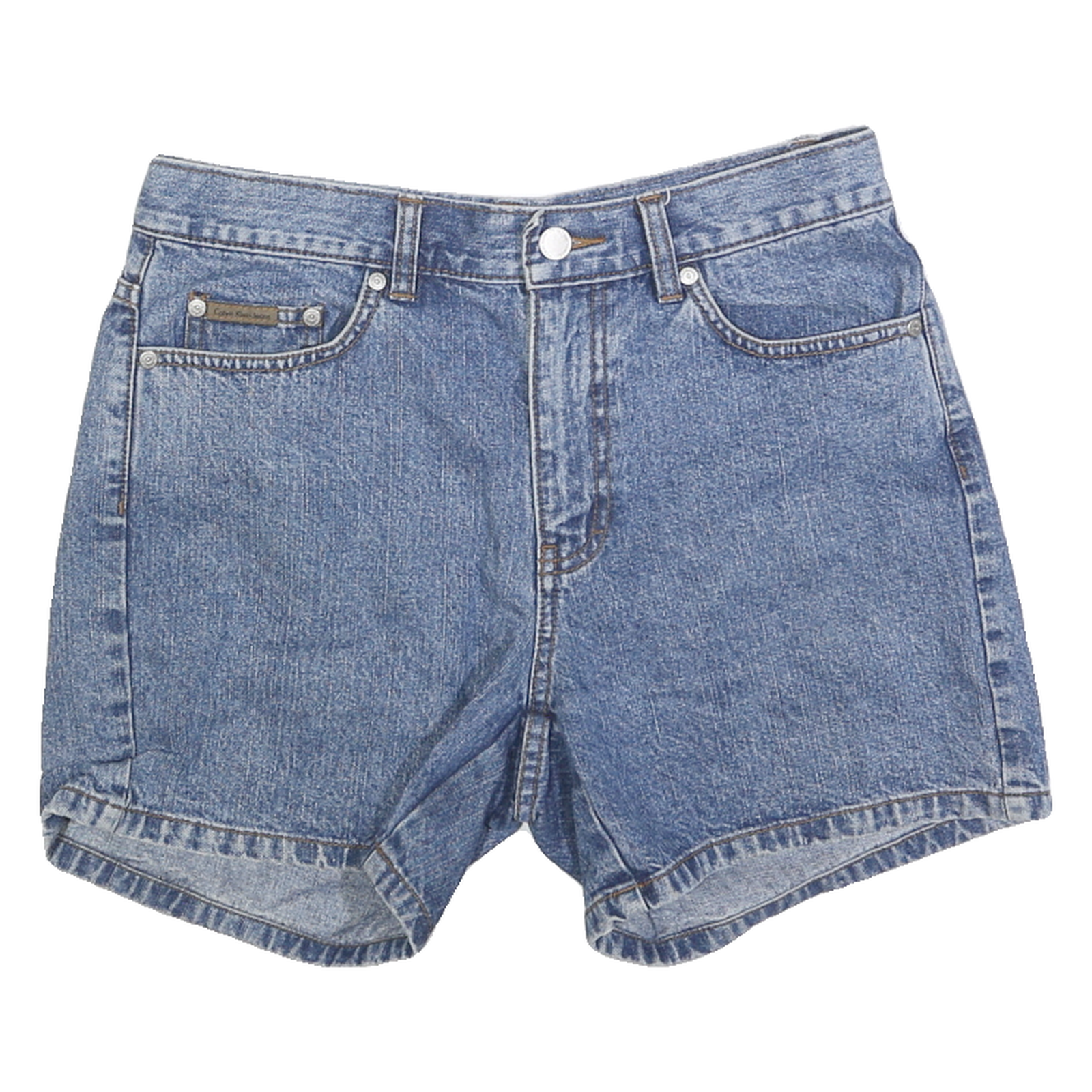 CALVIN KLEIN JEANS Womens Shorts Blue Denim Casual S W28 Classic Fit Button Refurbished - N/A refurbished available on Cerqular
