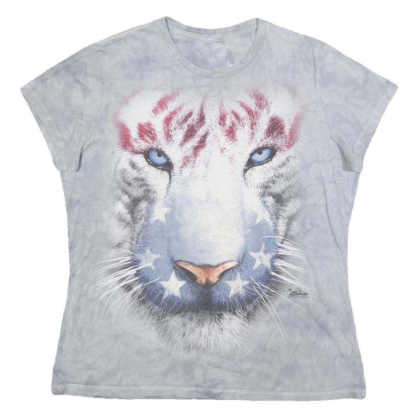 THE MOUNTAIN Womens Grey Graphic T-Shirt L Short Sleeve Crew Neck Cotton Refurbished - N/A refurbished available on Cerqular