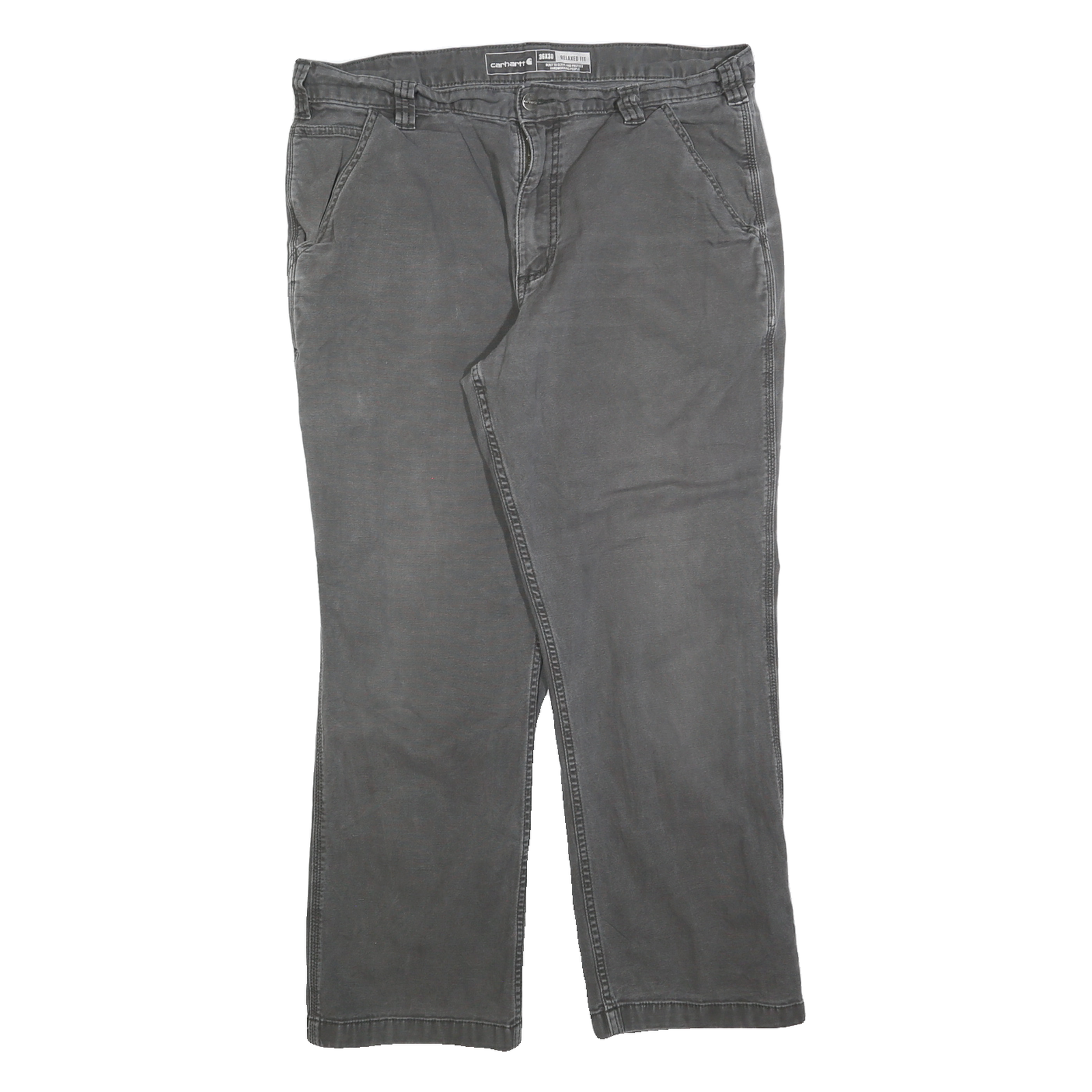 CARHARTT Mens Relaxed Fit Grey Cotton Blend Zip Trousers W36 L28 Casual Workwear Refurbished - N/A refurbished available on Cerqular
